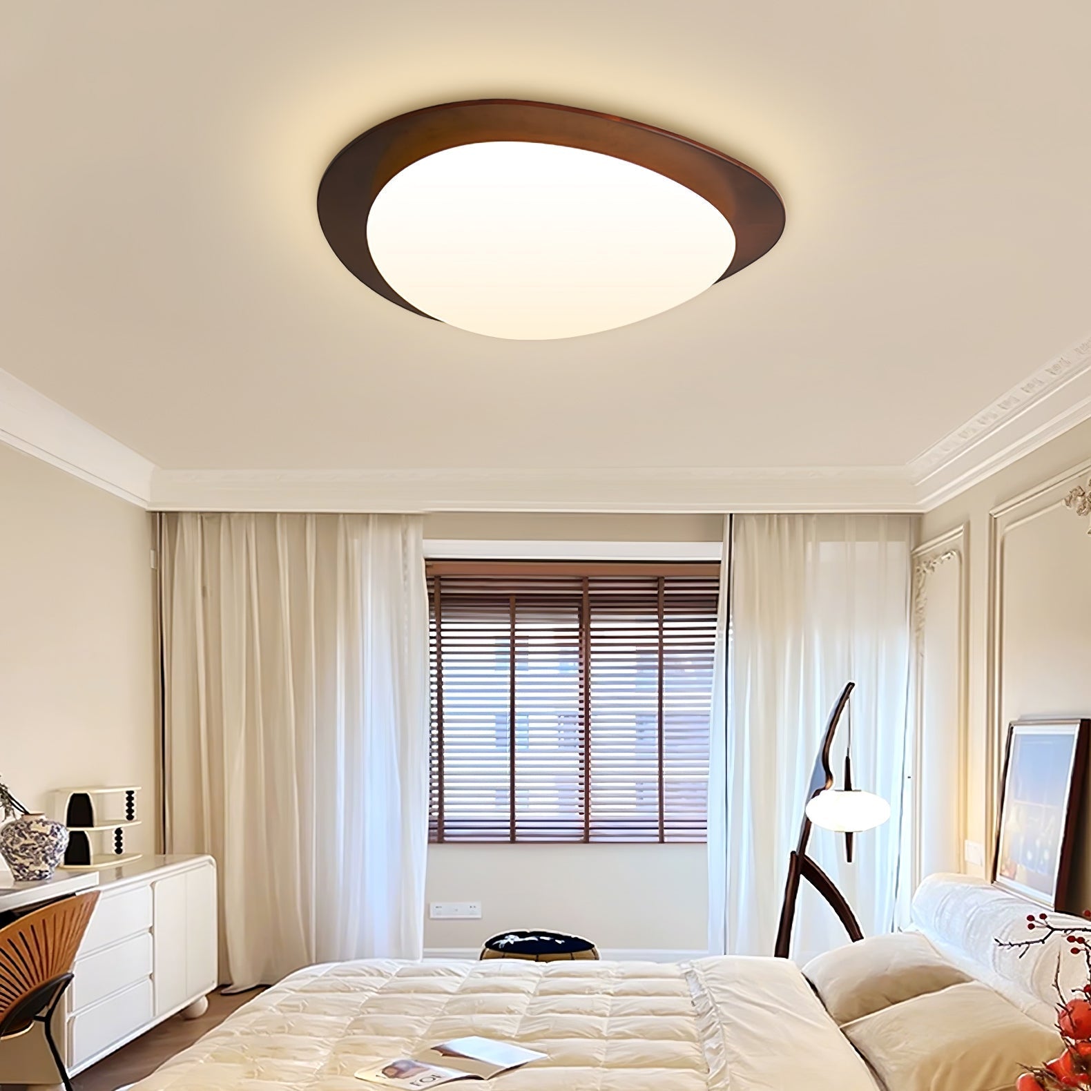 Lustra Ceiling Light Wooden Walnut Pebble - Letslighting
