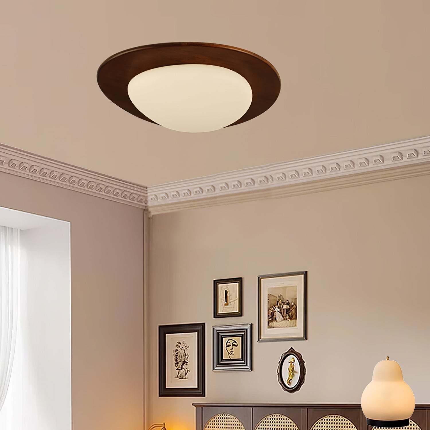 Lustra Ceiling Light Wooden Walnut Pebble - Letslighting