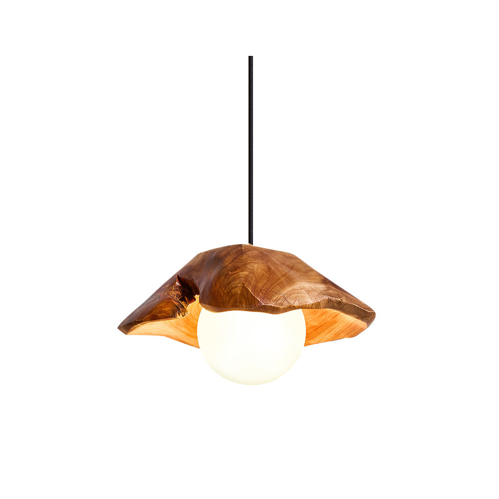 Tiffany Sculptural Wood Canopy Pendant Light - Letslighting