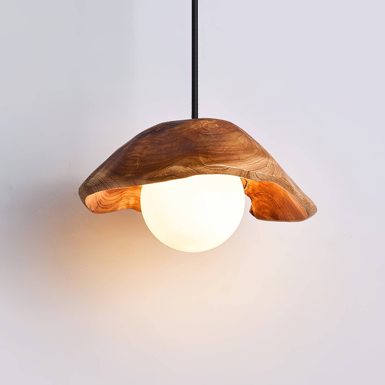 Tiffany Sculptural Wood Canopy Pendant Light - Letslighting