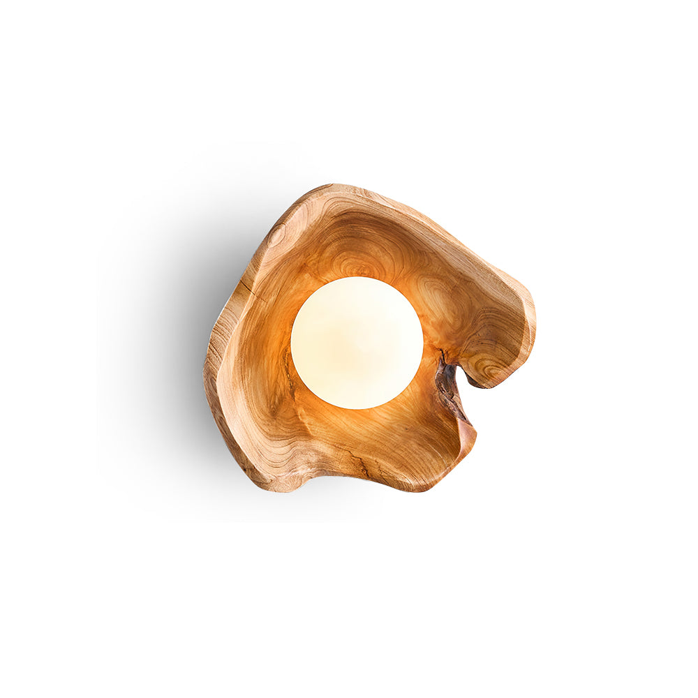 Tiffany Organic Carved Wood Wall Light - Letslighting