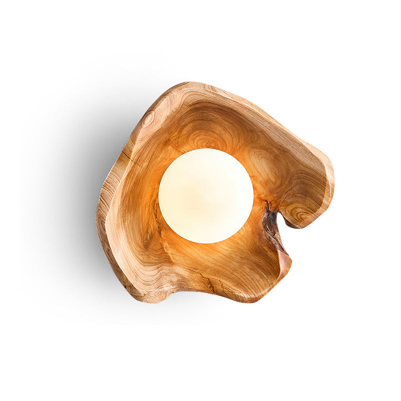 Tiffany Organic Carved Wood Wall Light - Letslighting