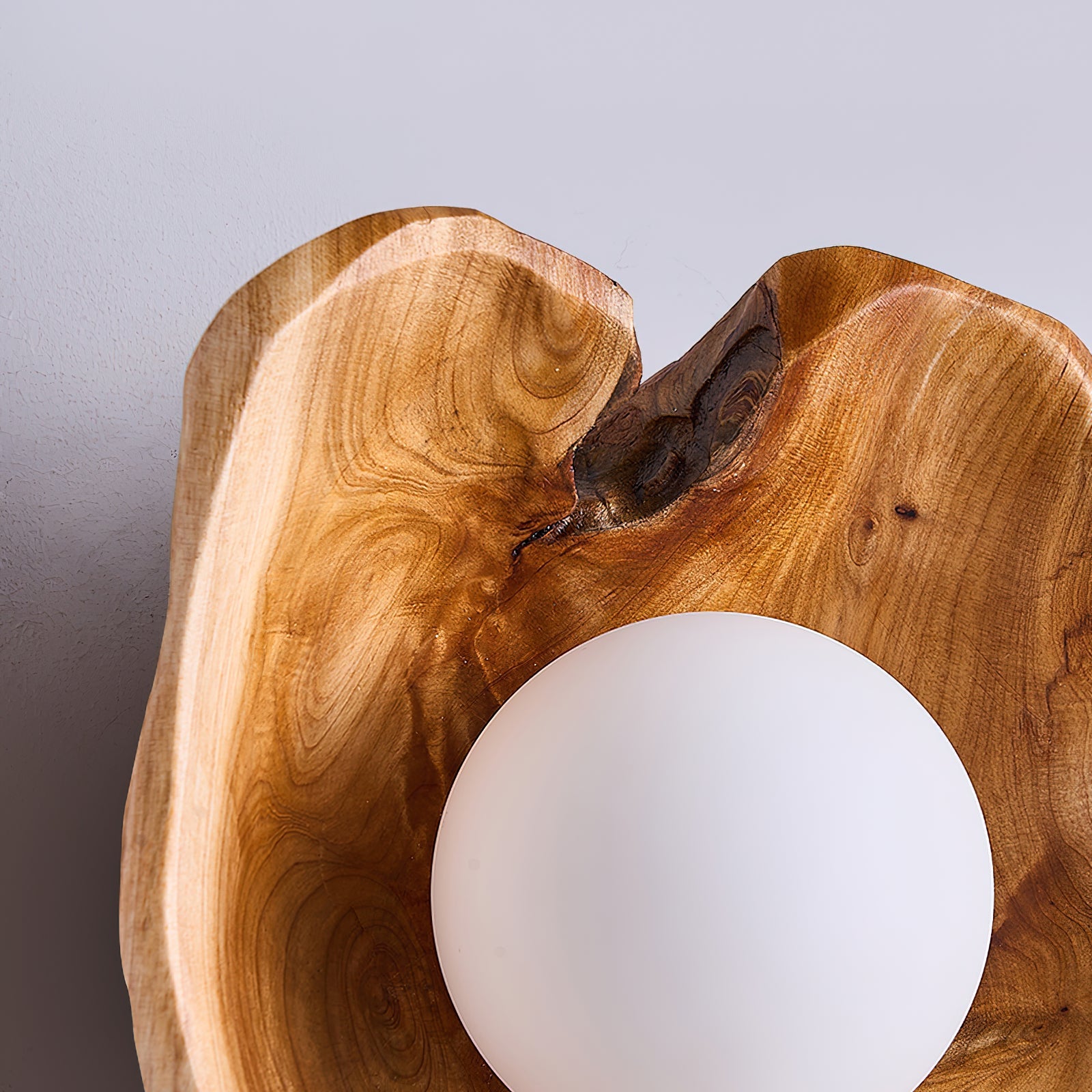 Tiffany Organic Carved Wood Wall Light - Letslighting