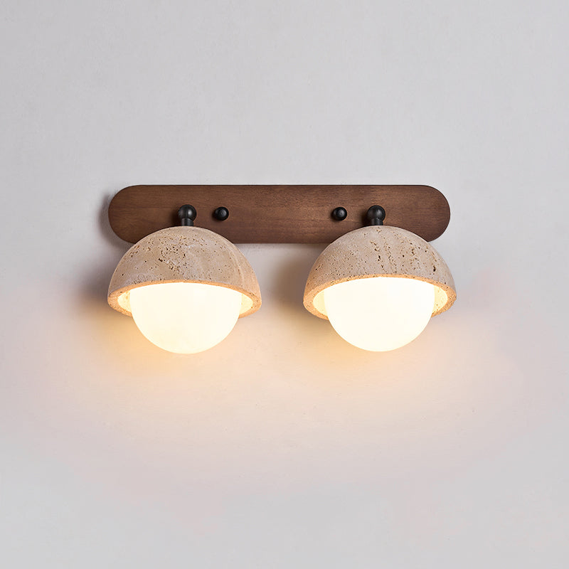 Vodora Modern Minimalist Wood Travertine Wall Sconce Wall Lamp - Letslighting