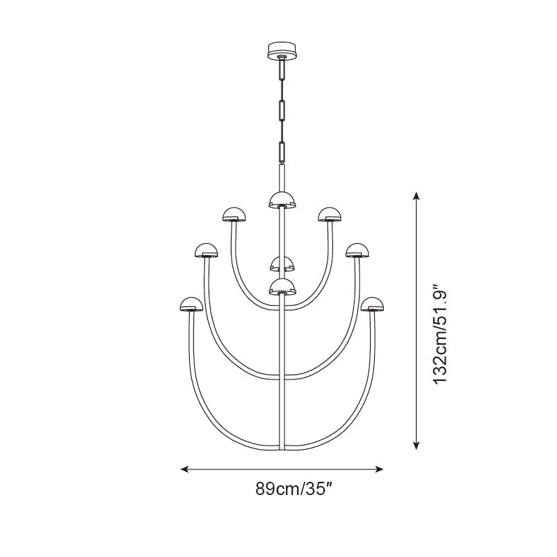 Pedra Chandelier Minimalist Arc Geometry - Letslighting