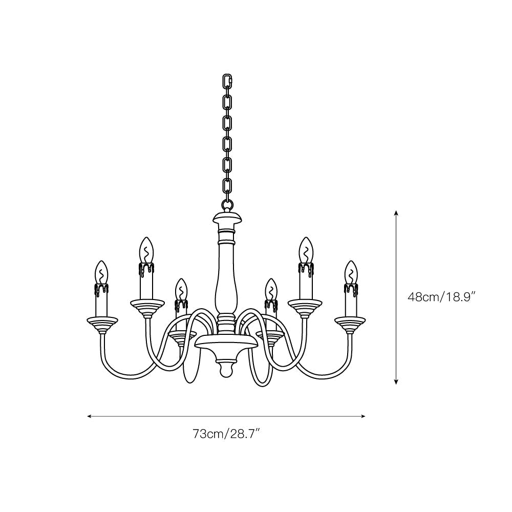 Syshaeth Vintage Industrial Hand-carved Wood Chandelier - Letslighting