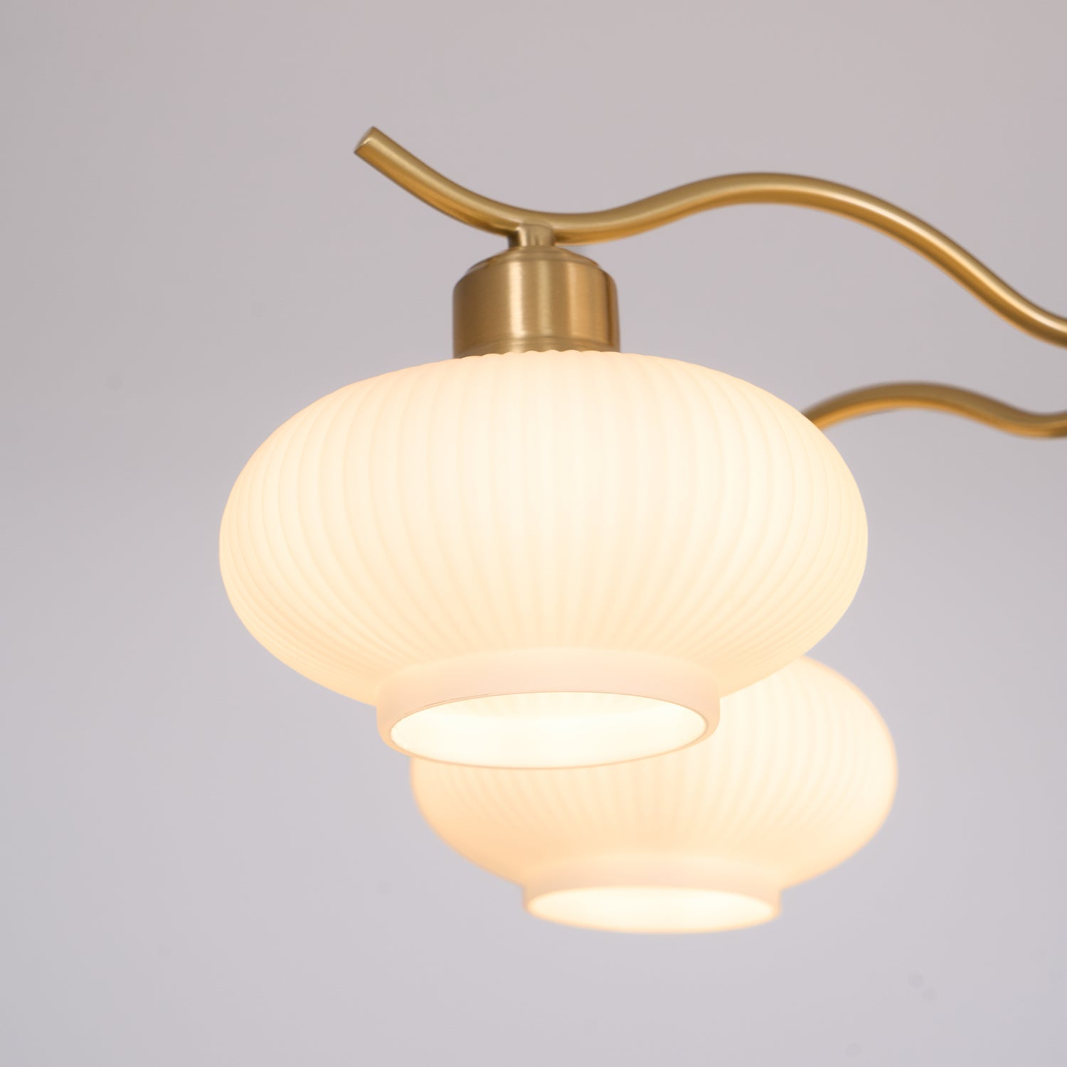 Cavien Brass and Walnut Chandelier - Letslighting