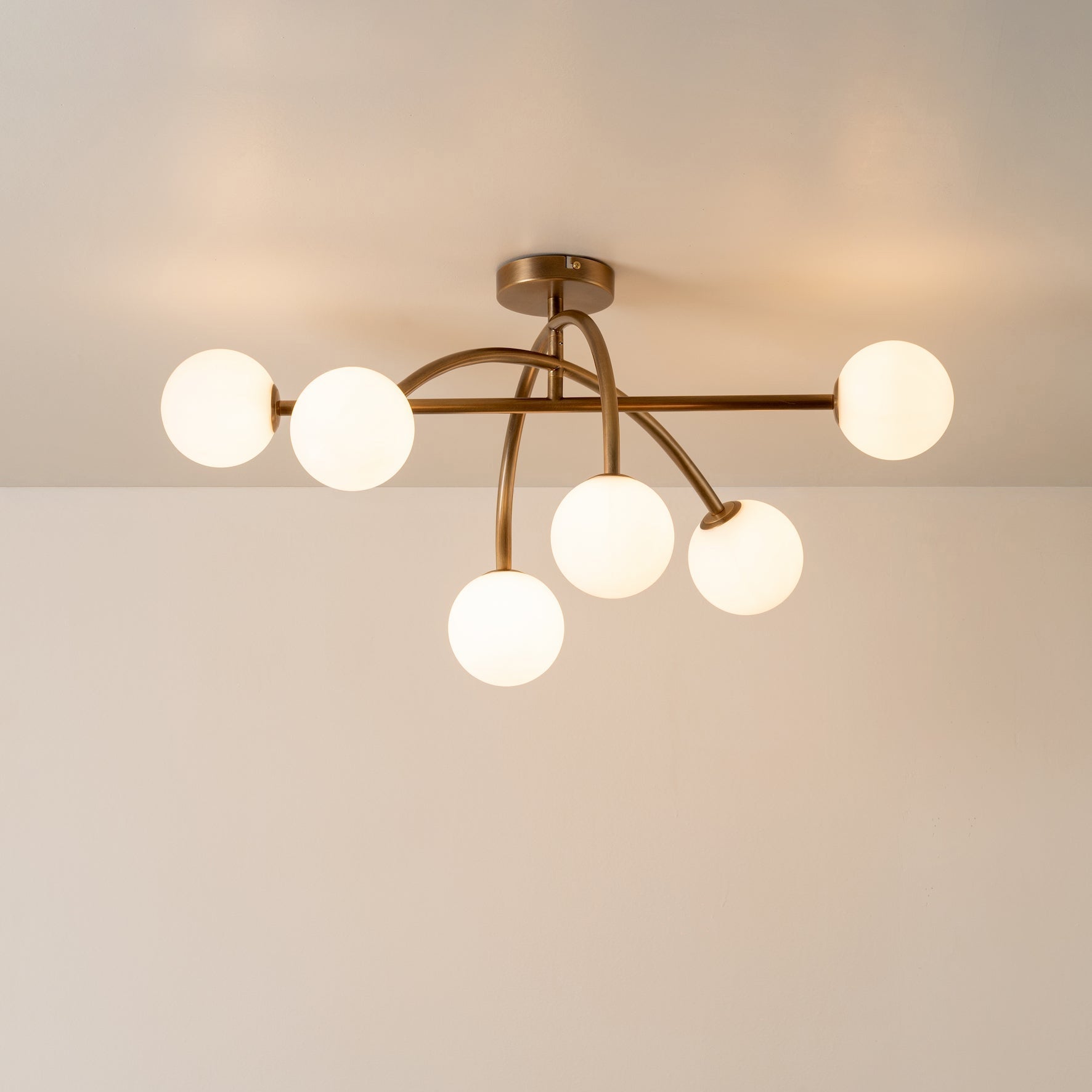 Sythael Modern Minimalist Brass Glass Ceiling Lamp - Letslighting