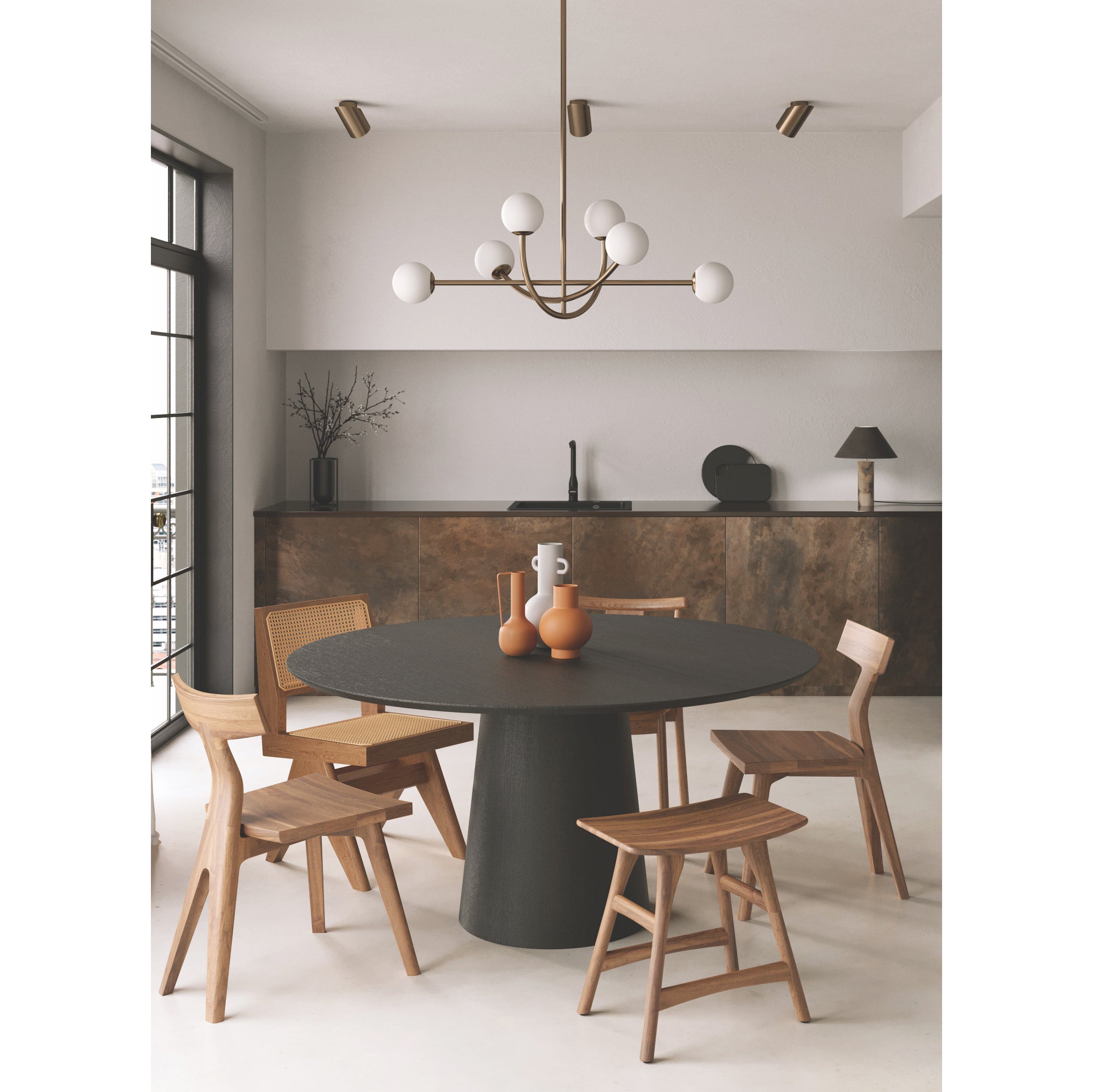 Ilvelia Modern Minimalist Brass Glass Chandelier - Letslighting