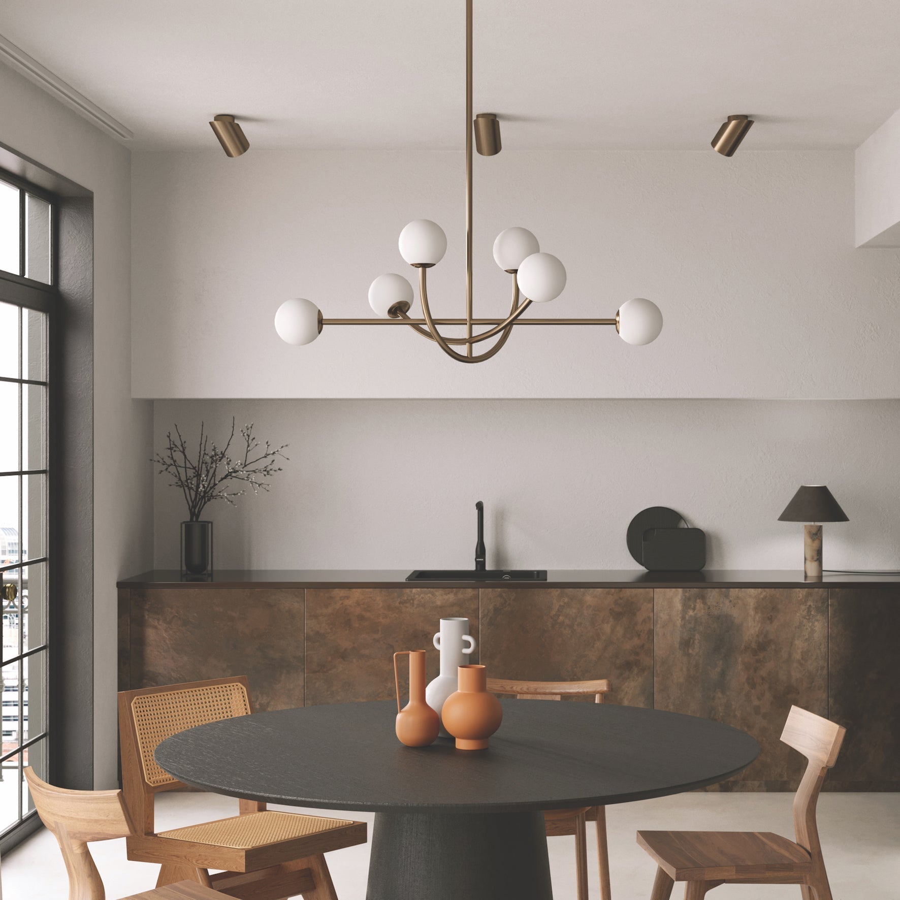 Ilvelia Modern Minimalist Brass Glass Chandelier - Letslighting