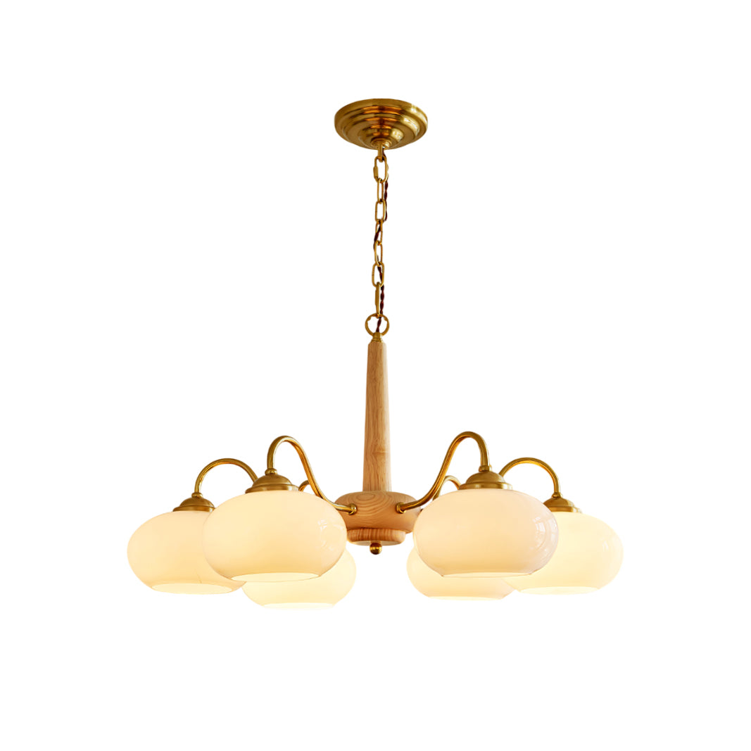 Elmiror Premium Nordic Art Wood Glass Chandelier - Letslighting