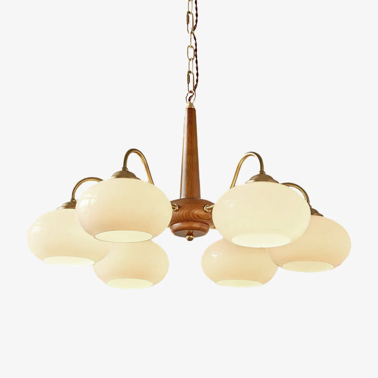 Lustra Pendant Lamp Persimmon Brass Glass Elegant - Letslighting