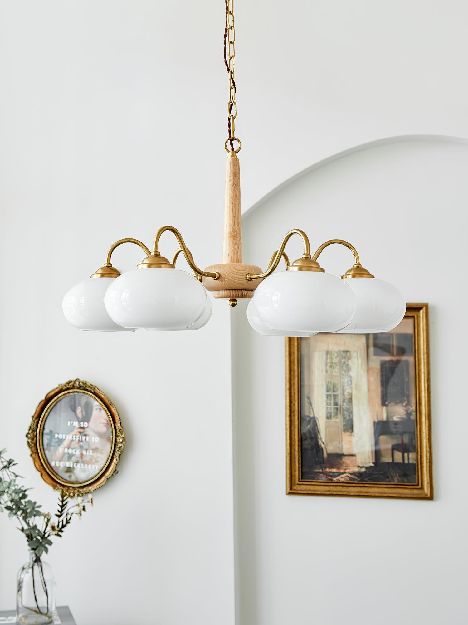 Lustra Pendant Lamp Persimmon Brass Glass Elegant - Letslighting