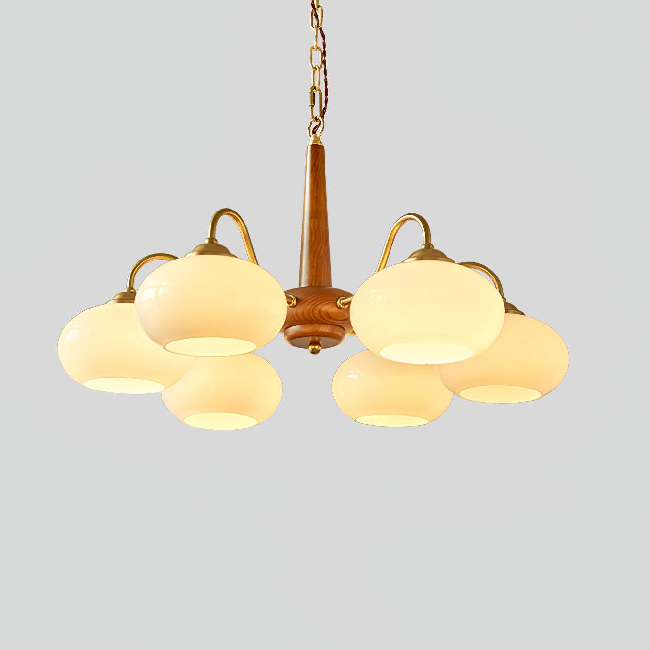 Lustra Pendant Lamp Persimmon Brass Glass Elegant - Letslighting
