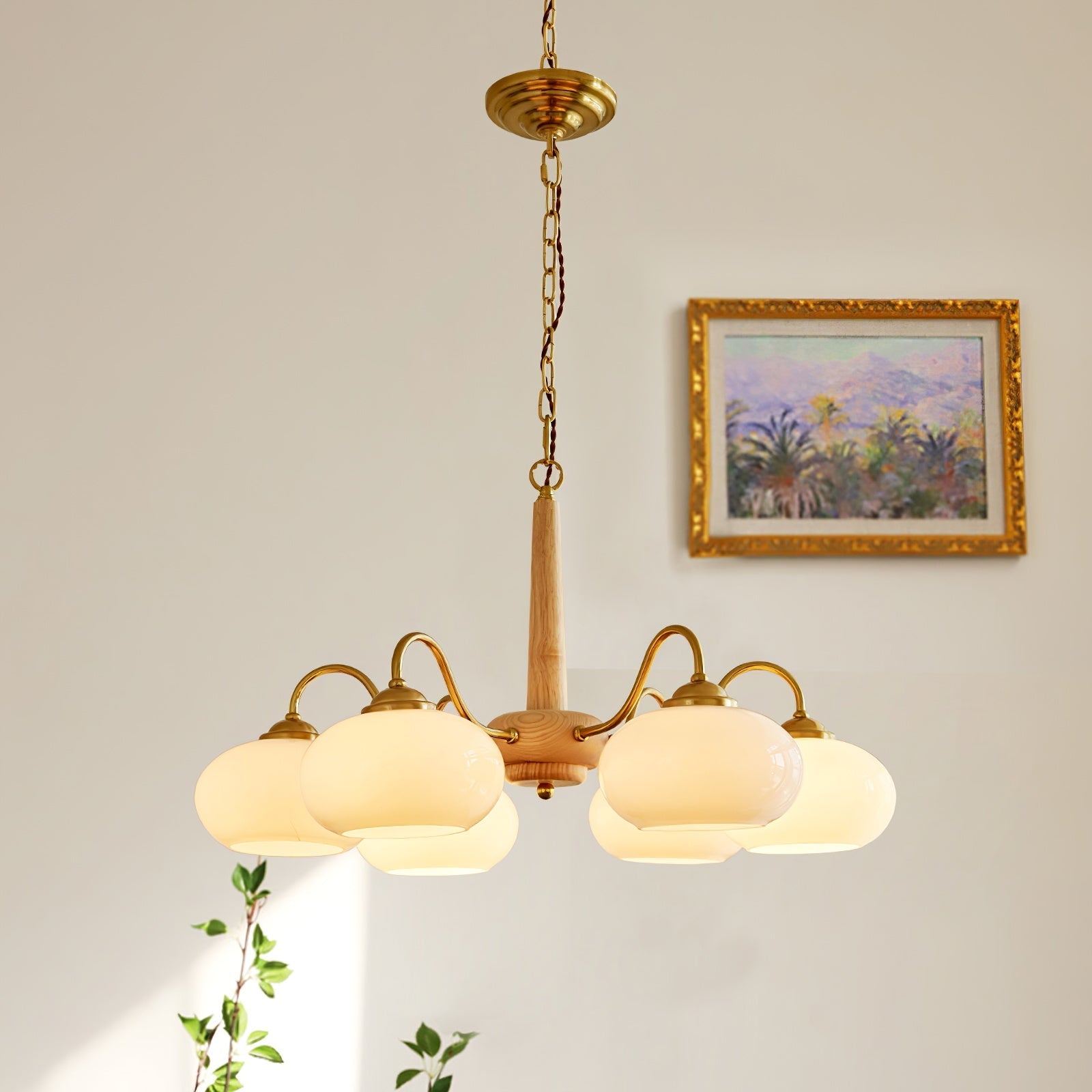 Elmiror Premium Nordic Art Wood Glass Chandelier - Letslighting