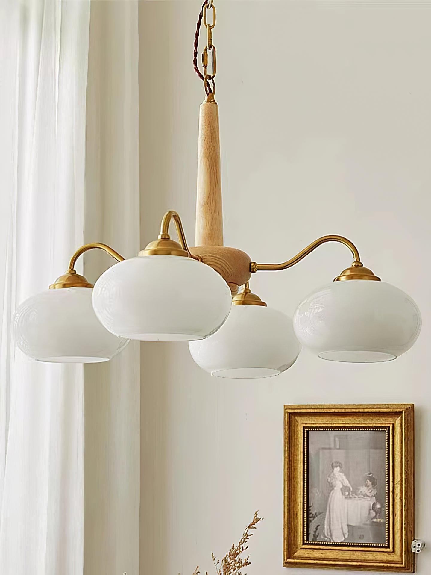Lustra Pendant Lamp Persimmon Brass Glass Elegant - Letslighting