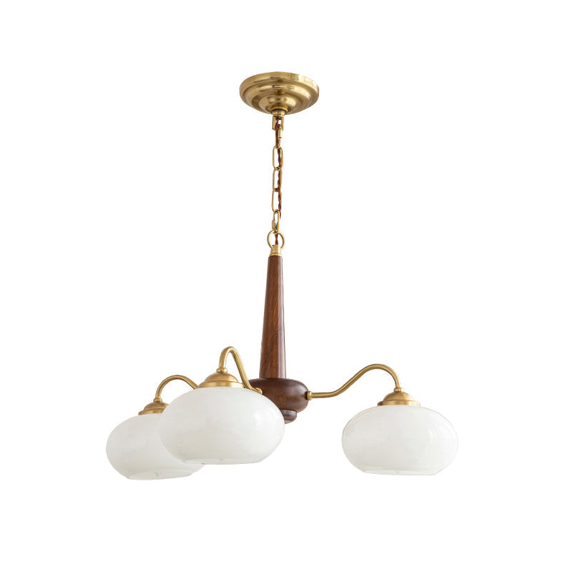 Elmiror Premium Nordic Art Wood Glass Chandelier - Letslighting