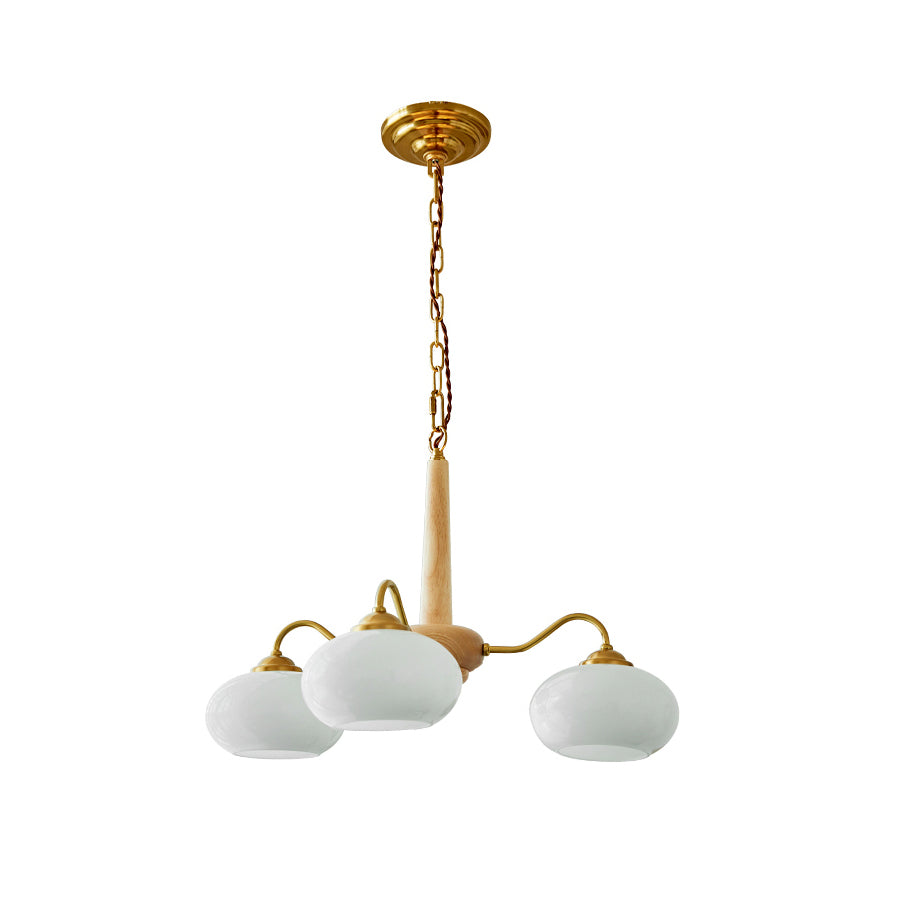 Elmiror Premium Nordic Art Wood Glass Chandelier - Letslighting