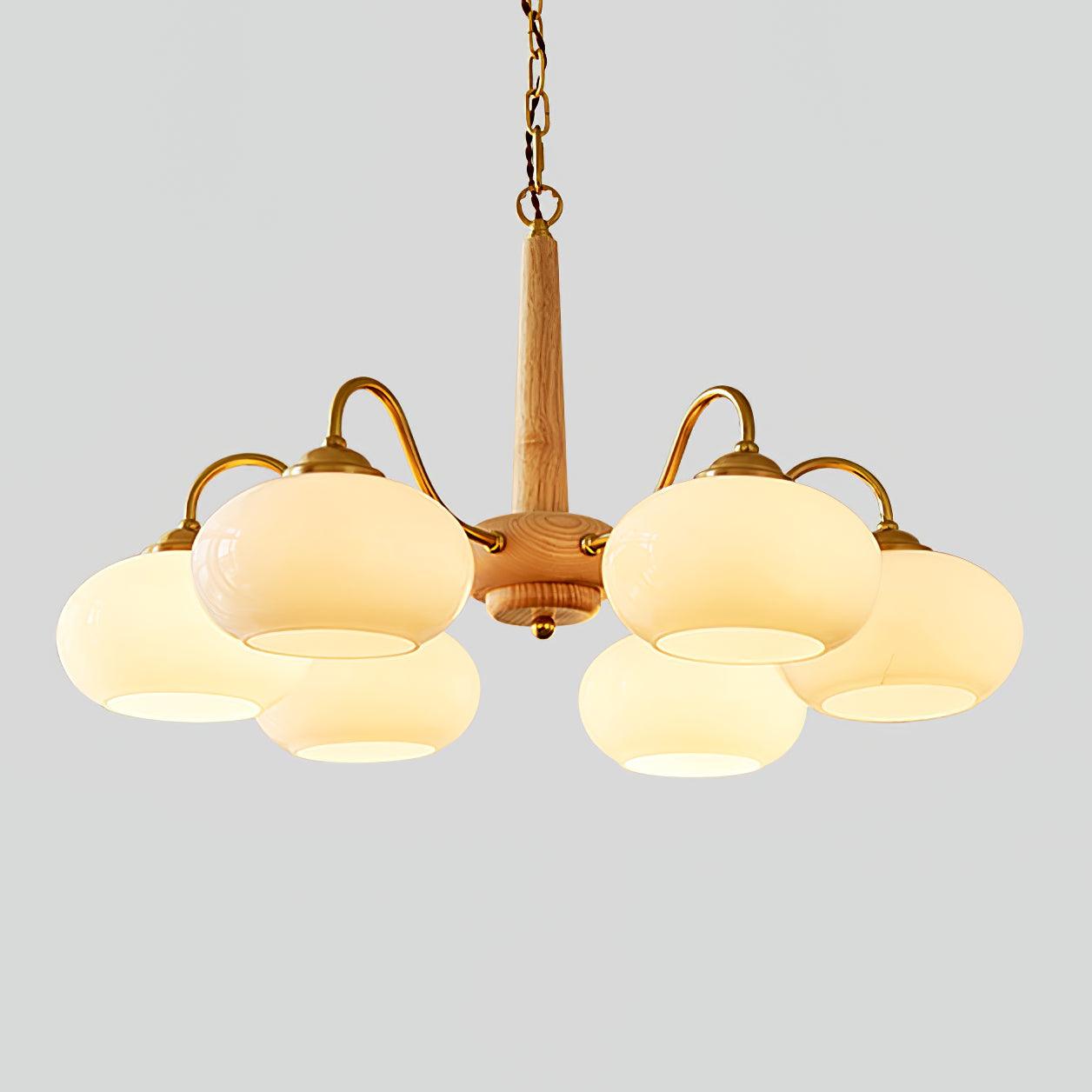 Lustra Pendant Lamp Persimmon Brass Glass Elegant - Letslighting