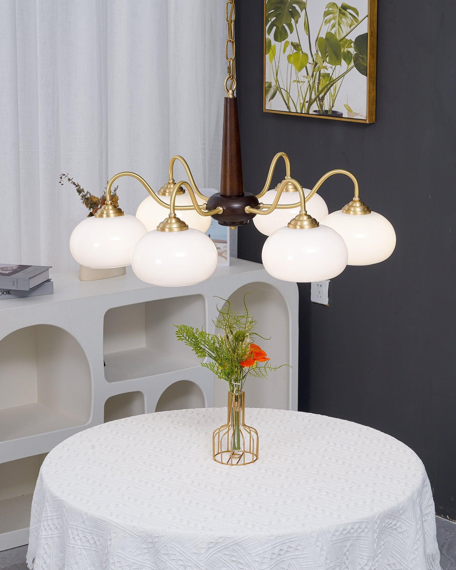 Lustra Pendant Lamp Persimmon Brass Glass Elegant - Letslighting