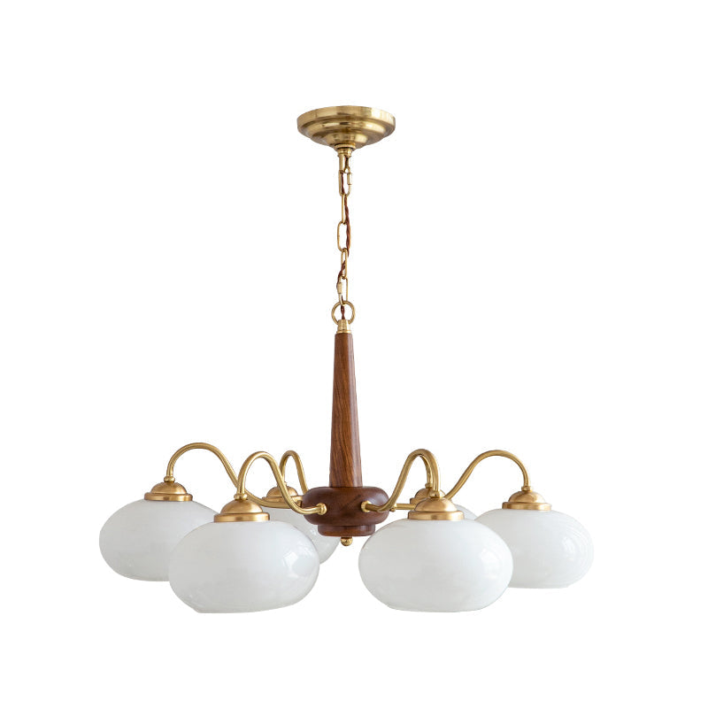 Elmiror Premium Nordic Art Wood Glass Chandelier - Letslighting