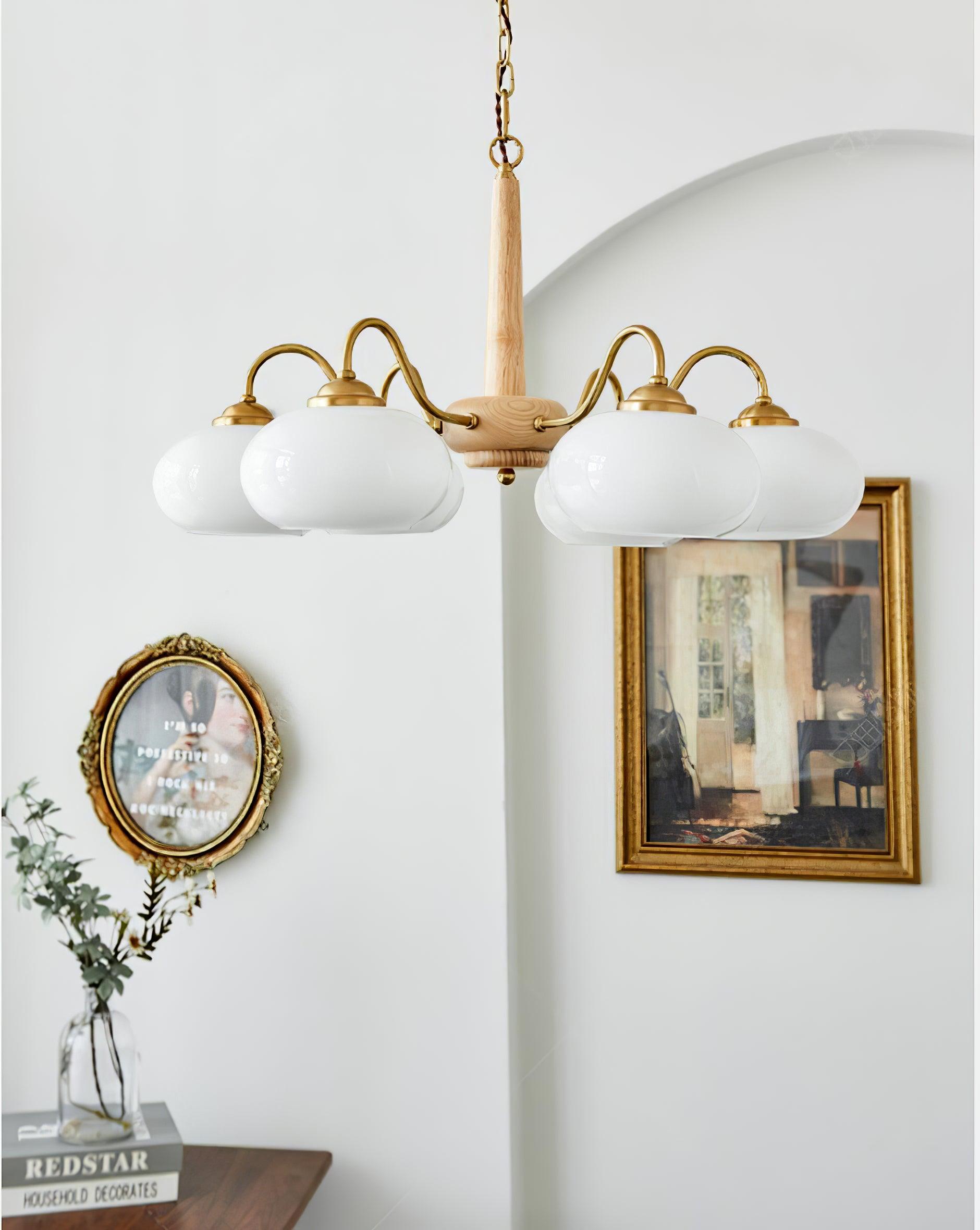 Lustra Pendant Lamp Persimmon Brass Glass Elegant - Letslighting