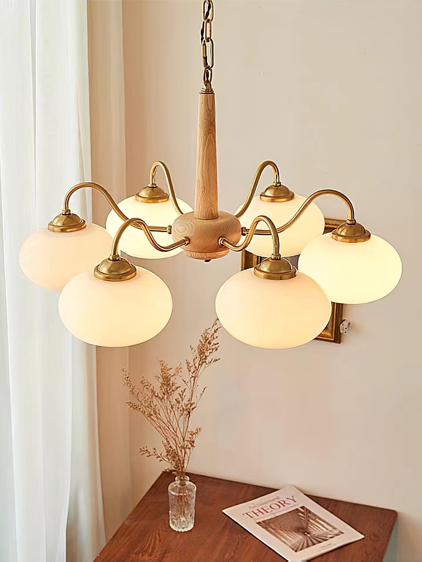 Lustra Pendant Lamp Persimmon Brass Glass Elegant - Letslighting