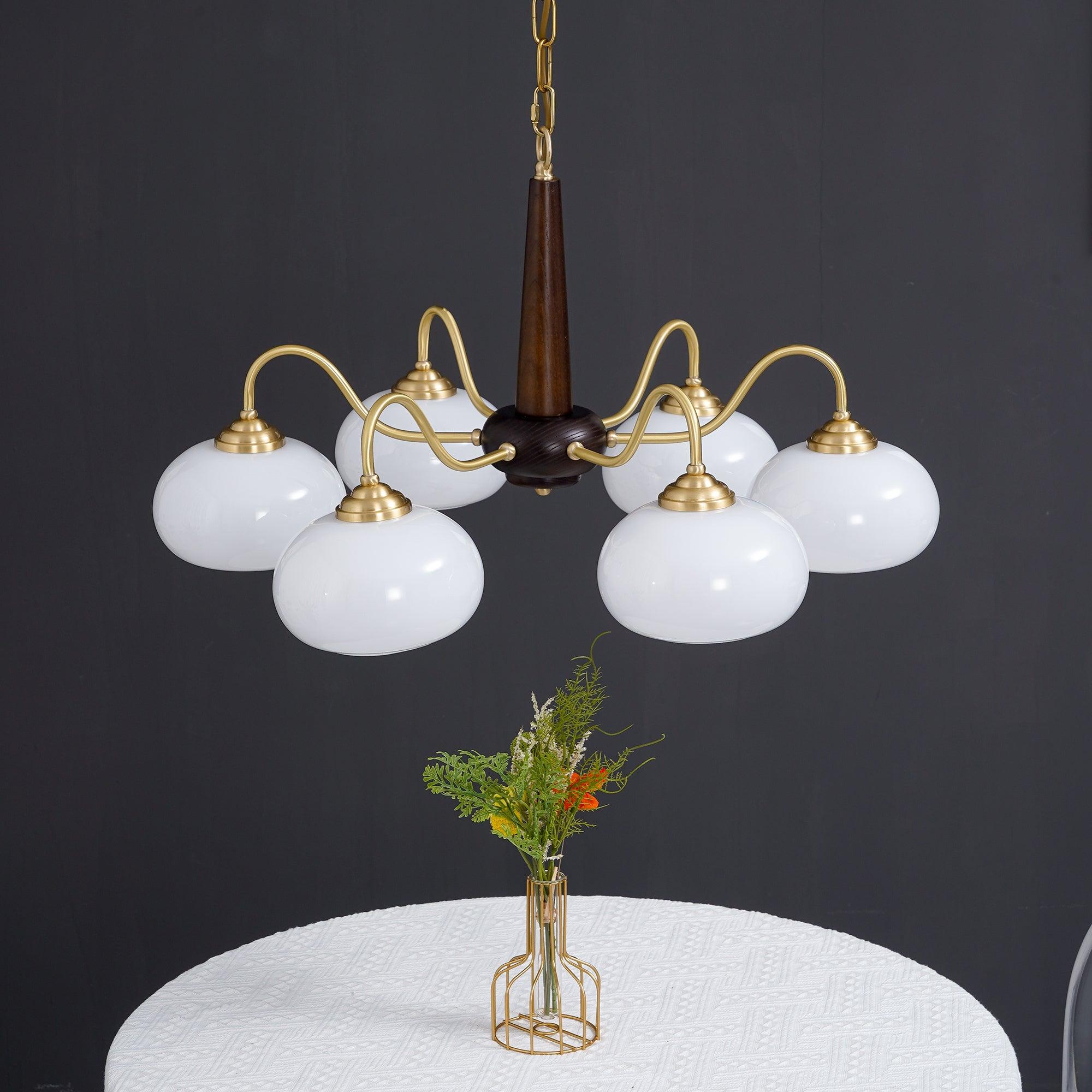Lustra Pendant Lamp Persimmon Brass Glass Elegant - Letslighting