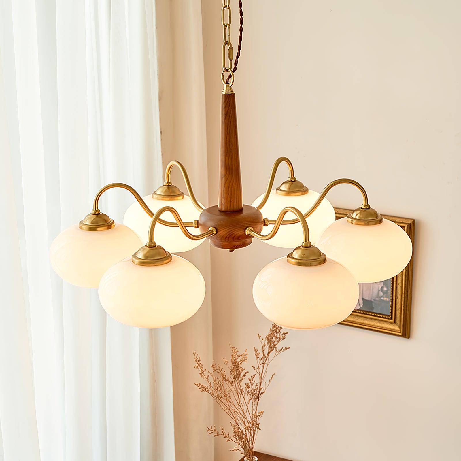 Lustra Pendant Lamp Persimmon Brass Glass Elegant - Letslighting
