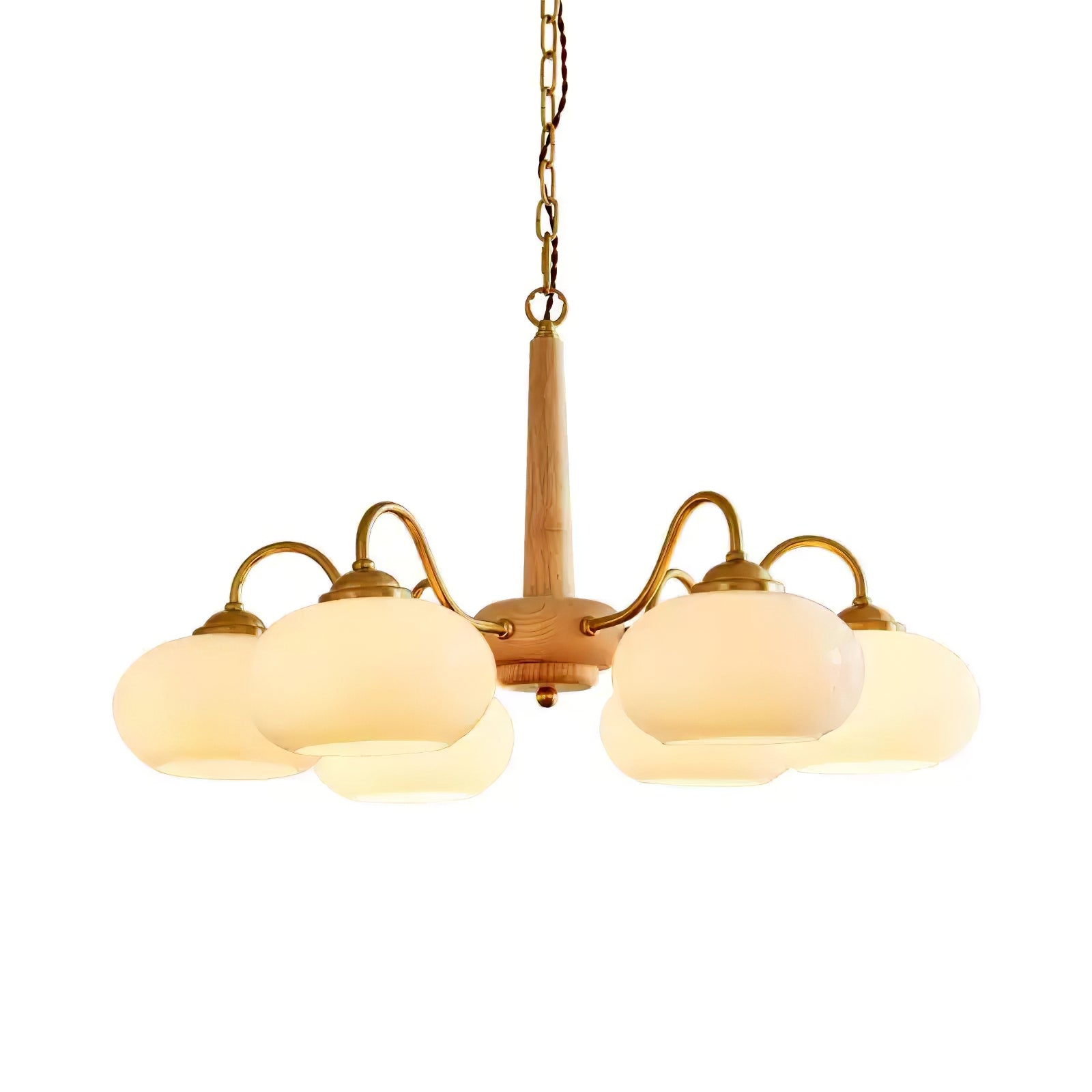 Lustra Pendant Lamp Persimmon Brass Glass Elegant - Letslighting