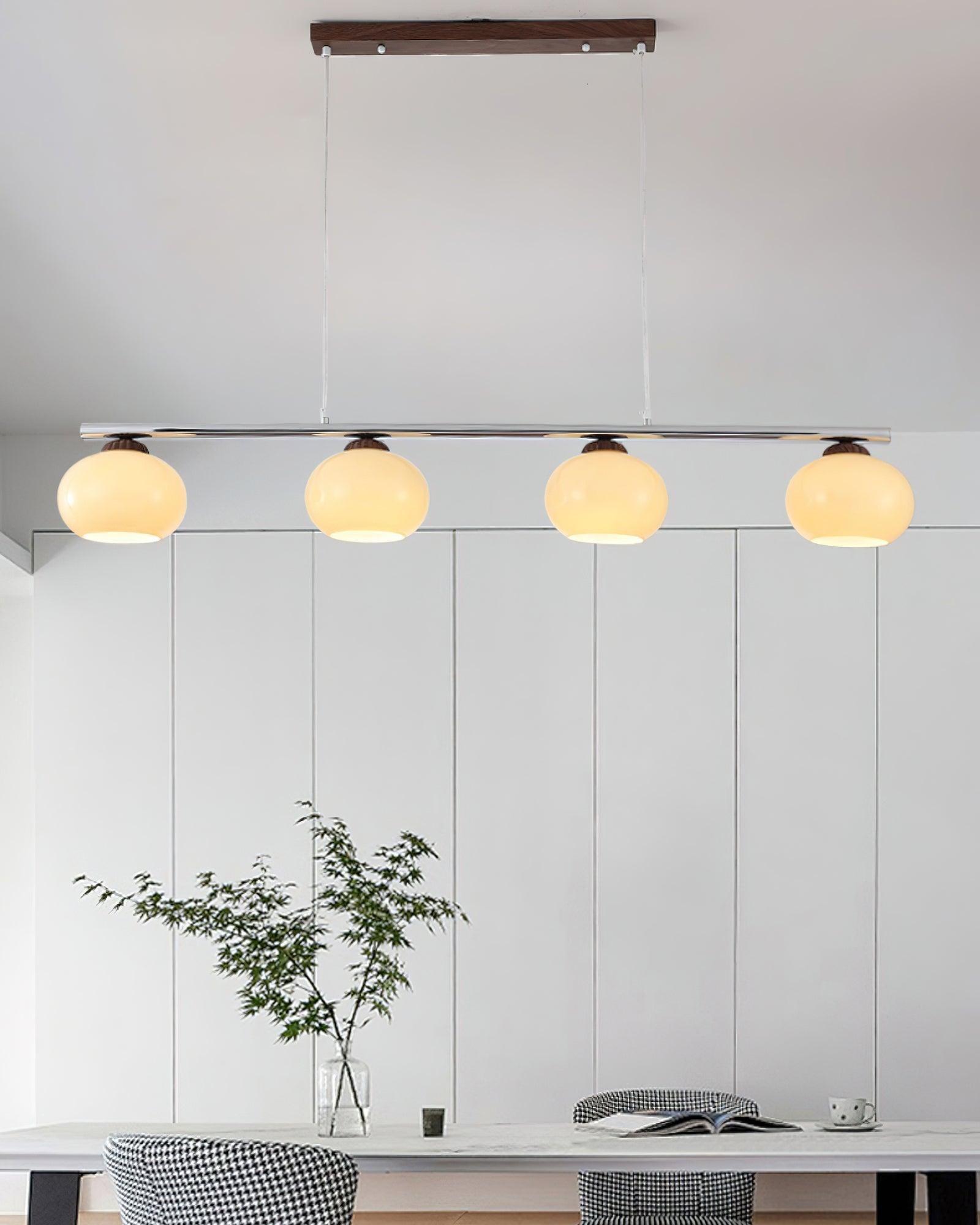 Lustra Chandelier Linear Glass Persimmon Shades - Letslighting