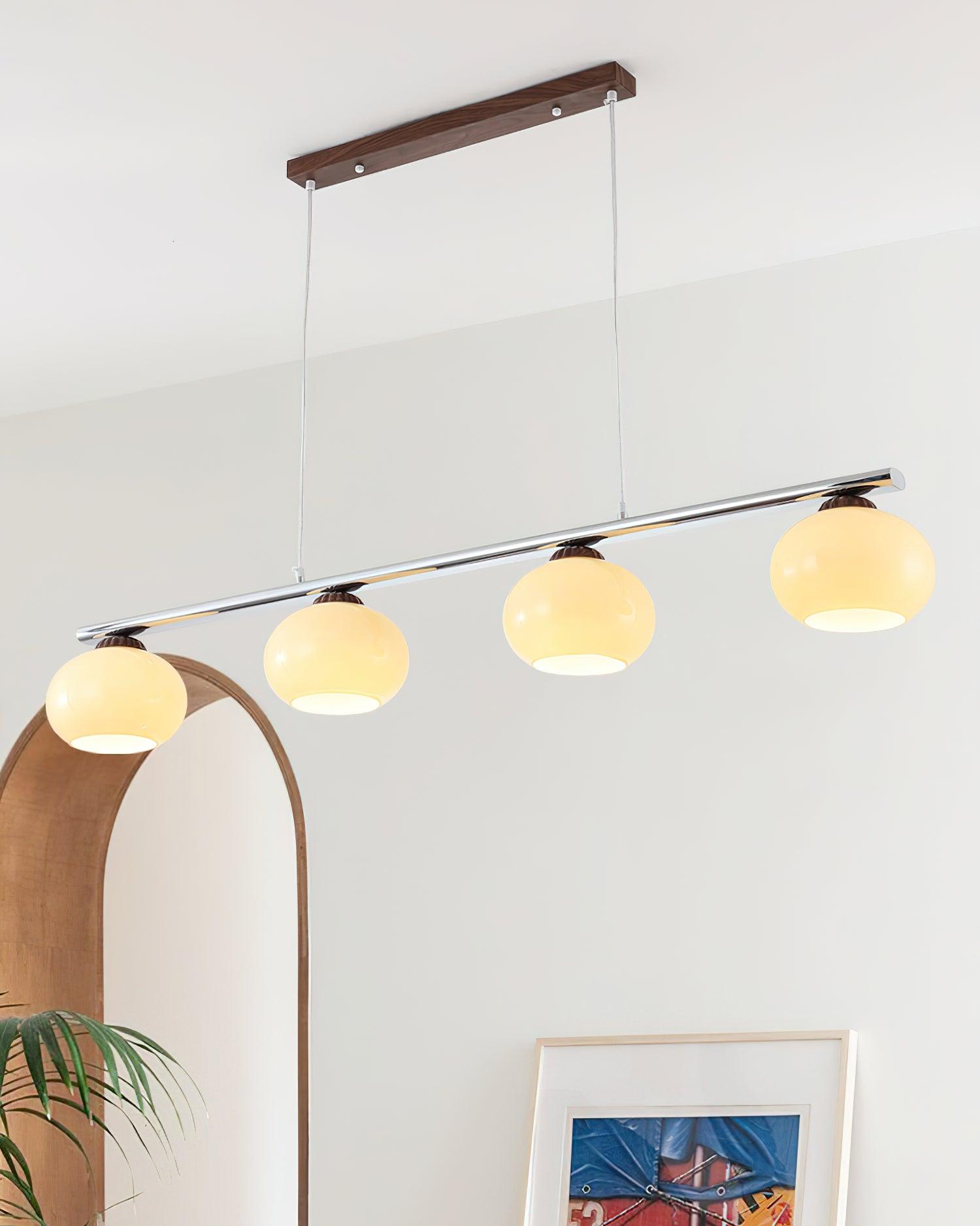 Lustra Chandelier Linear Glass Persimmon Shades - Letslighting