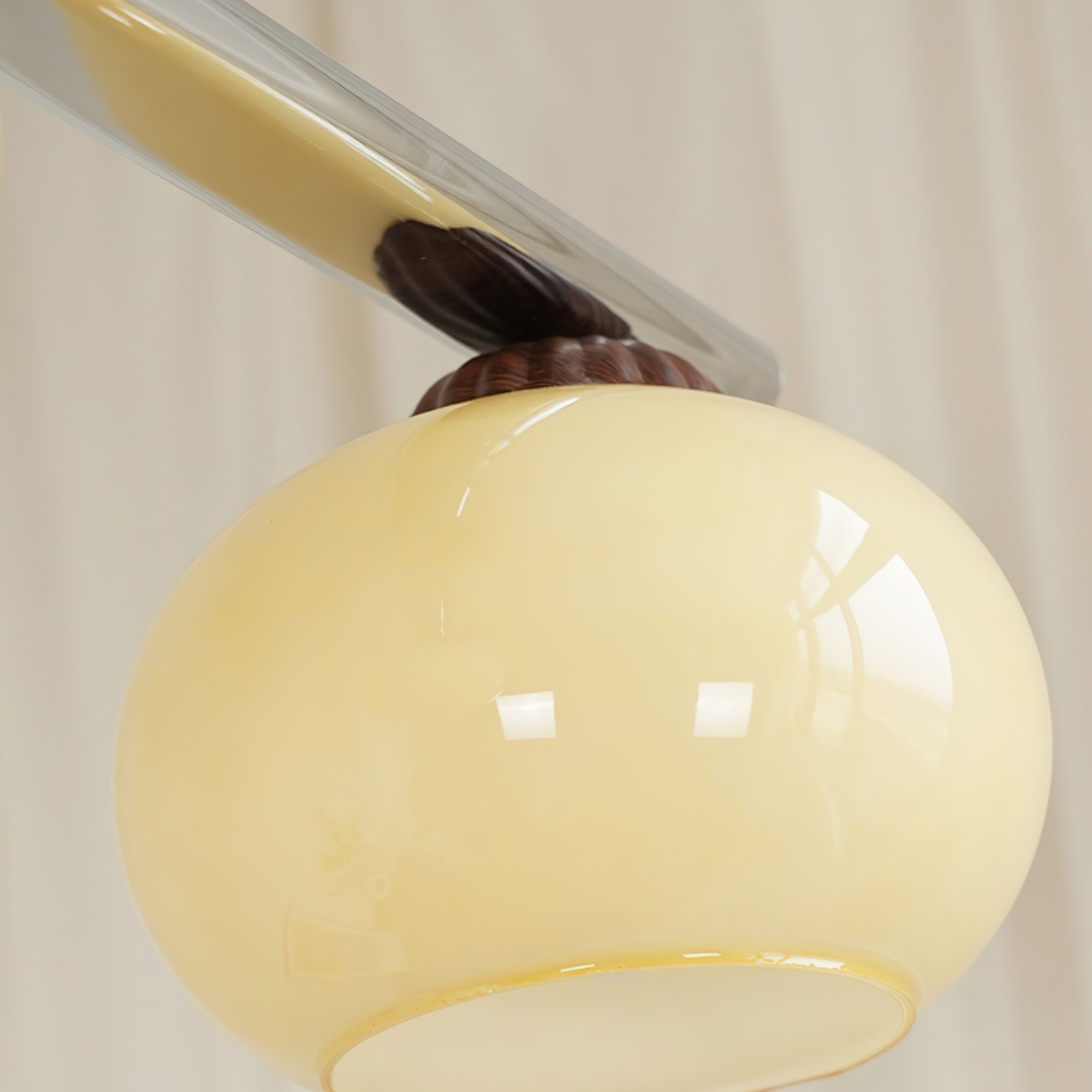 Lustra Chandelier Linear Glass Persimmon Shades - Letslighting