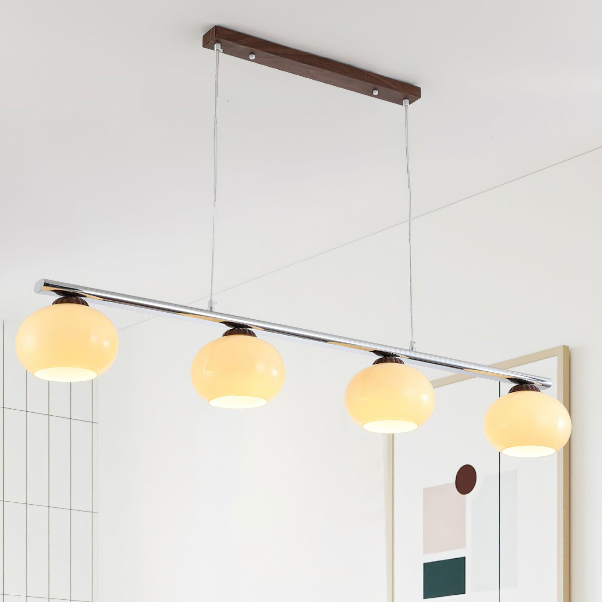 Lustra Chandelier Linear Glass Persimmon Shades - Letslighting