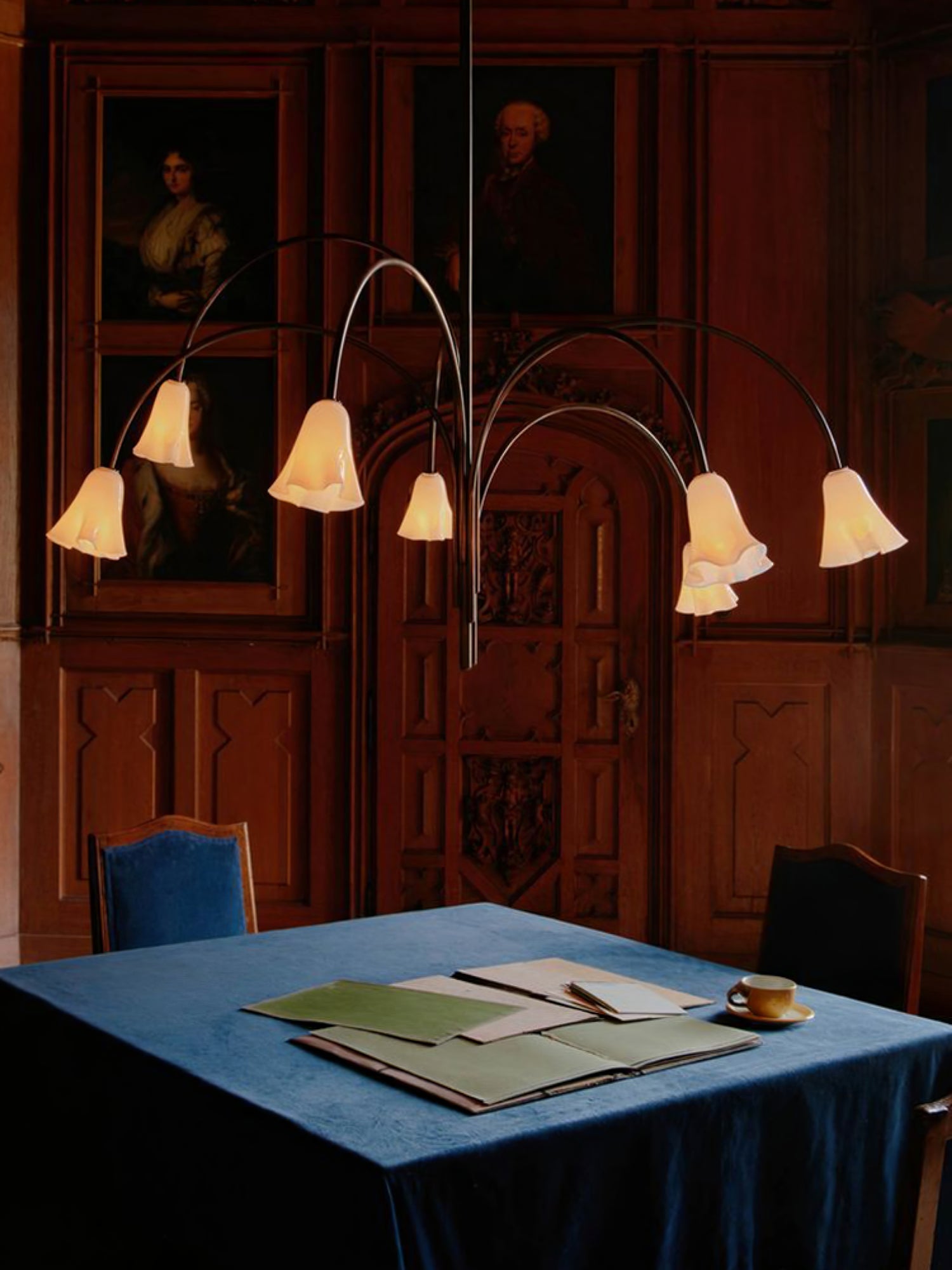 Aurora Chandelier Blossom Petal Glass Arms - Letslighting