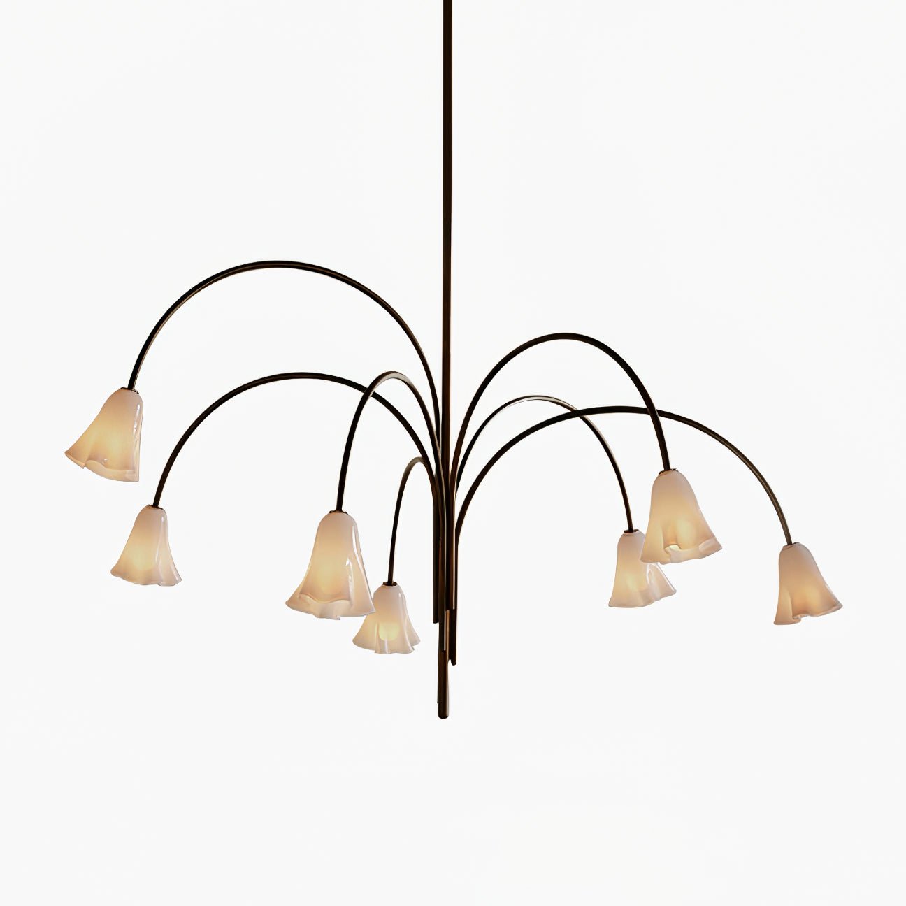 Aurora Chandelier Blossom Petal Glass Arms - Letslighting