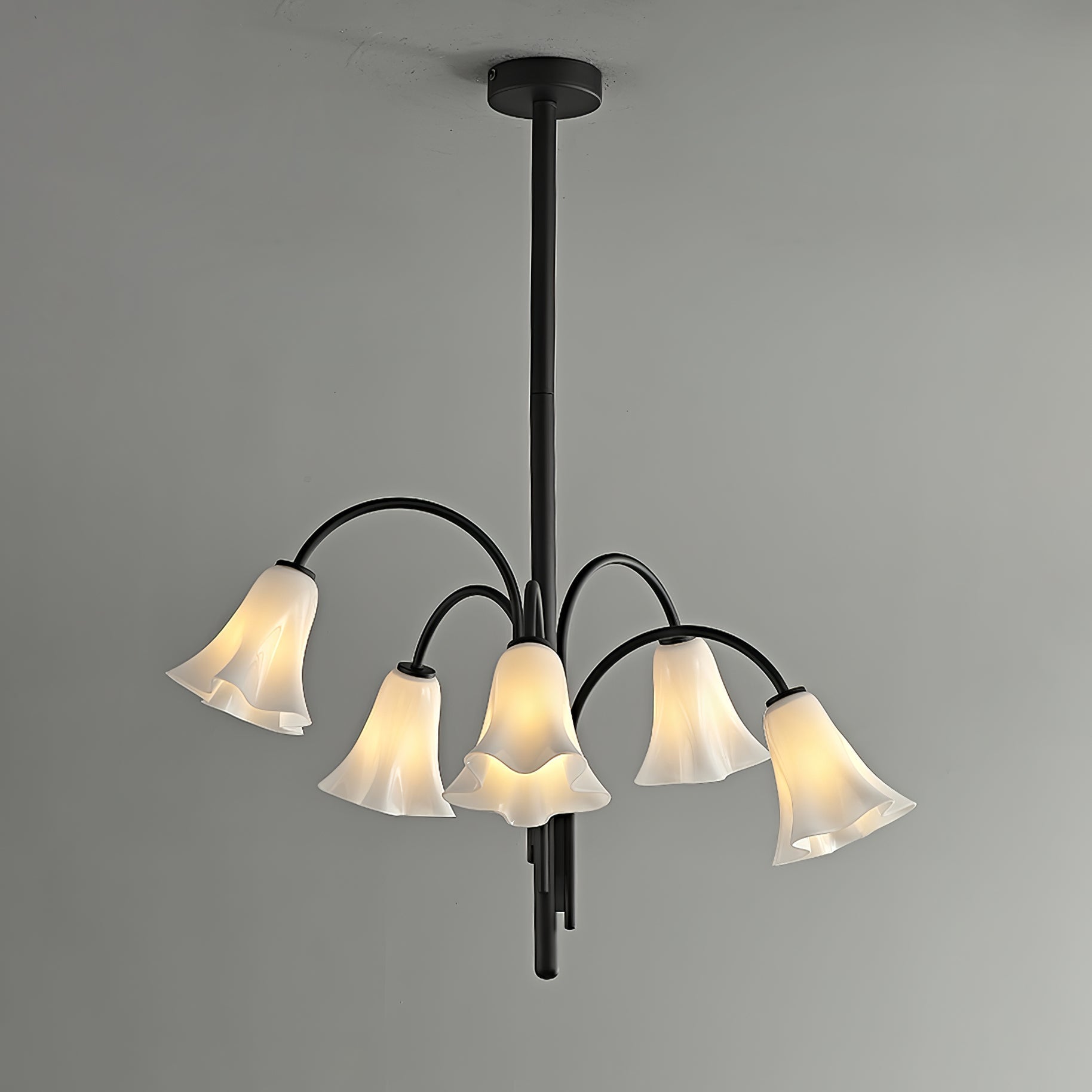 Aurora Chandelier Blossom Petal Glass Arms - Letslighting