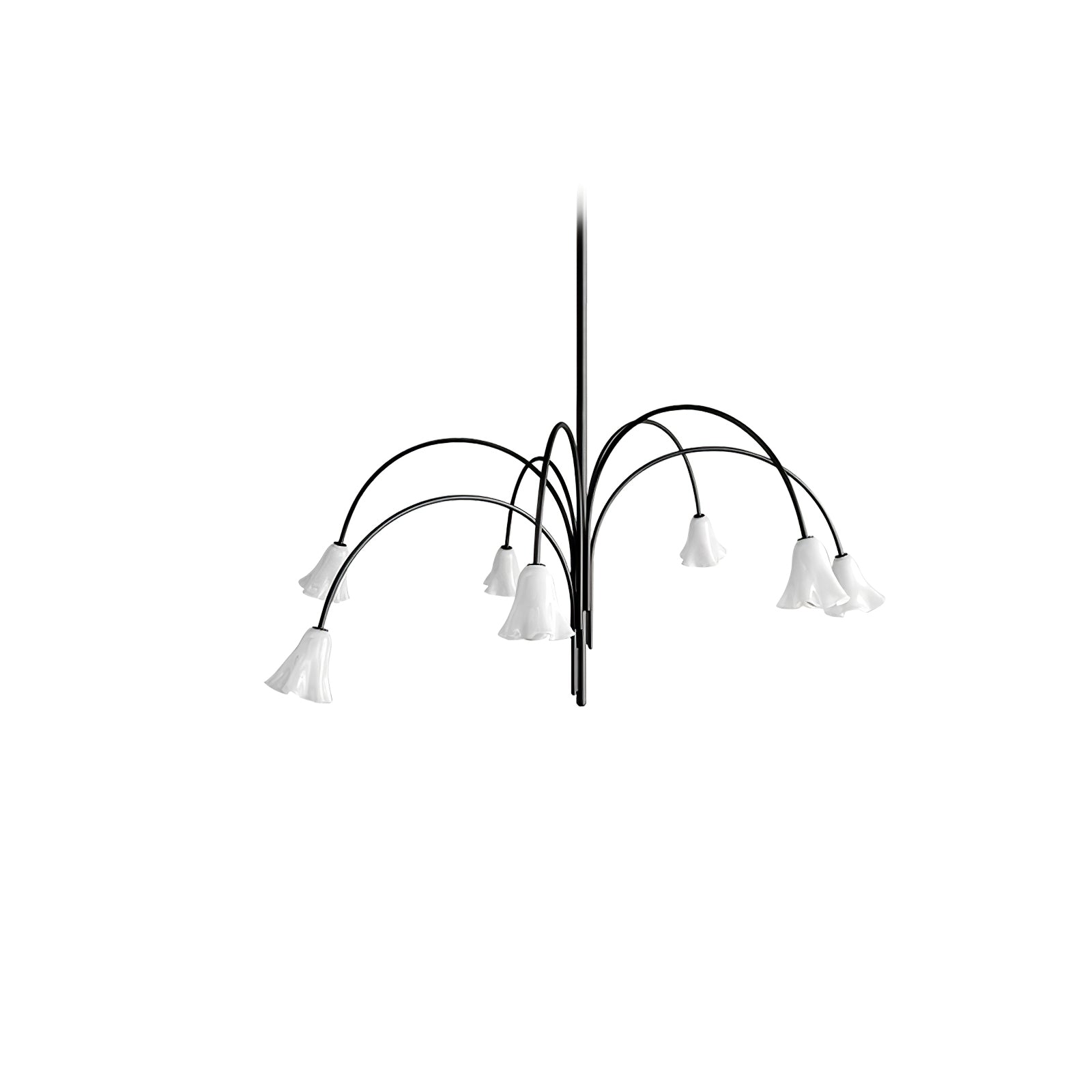 Aurora Chandelier Blossom Petal Glass Arms - Letslighting