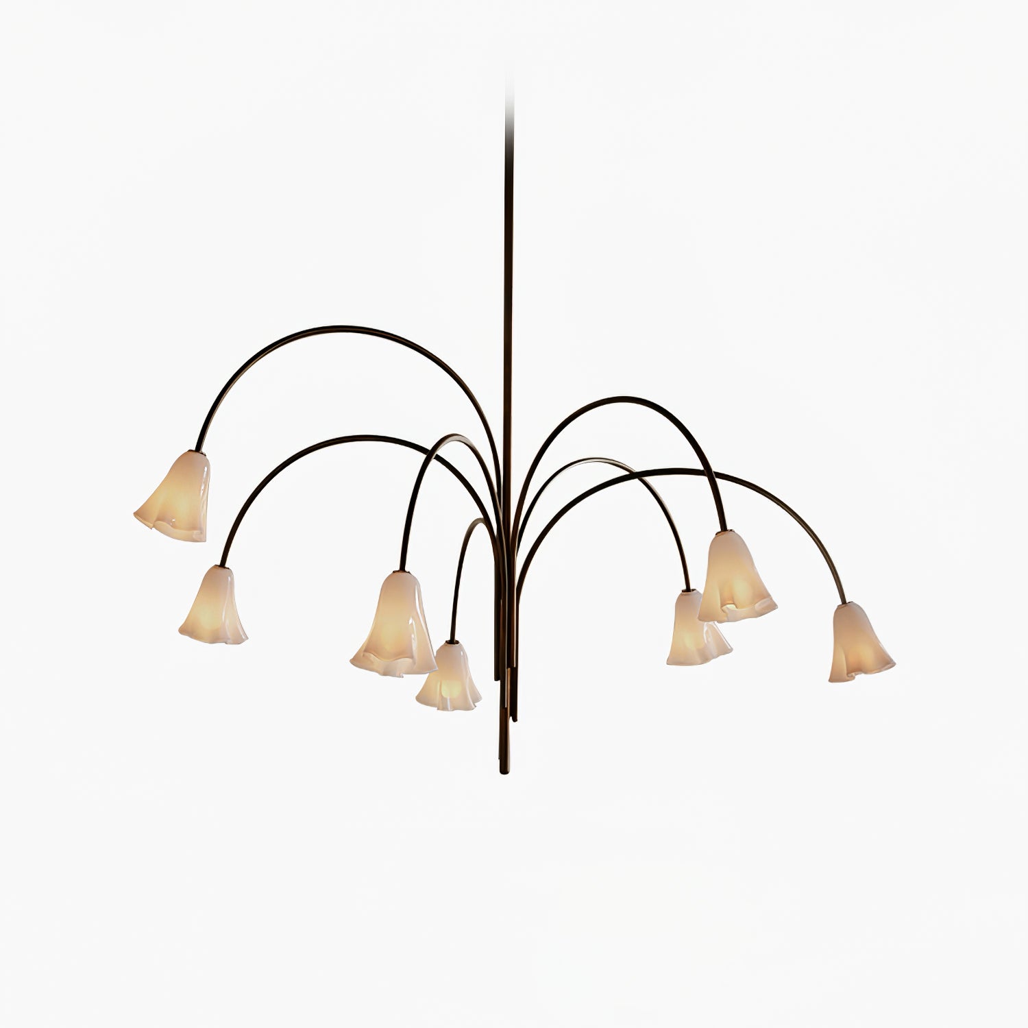 Aurora Chandelier Blossom Petal Glass Arms - Letslighting