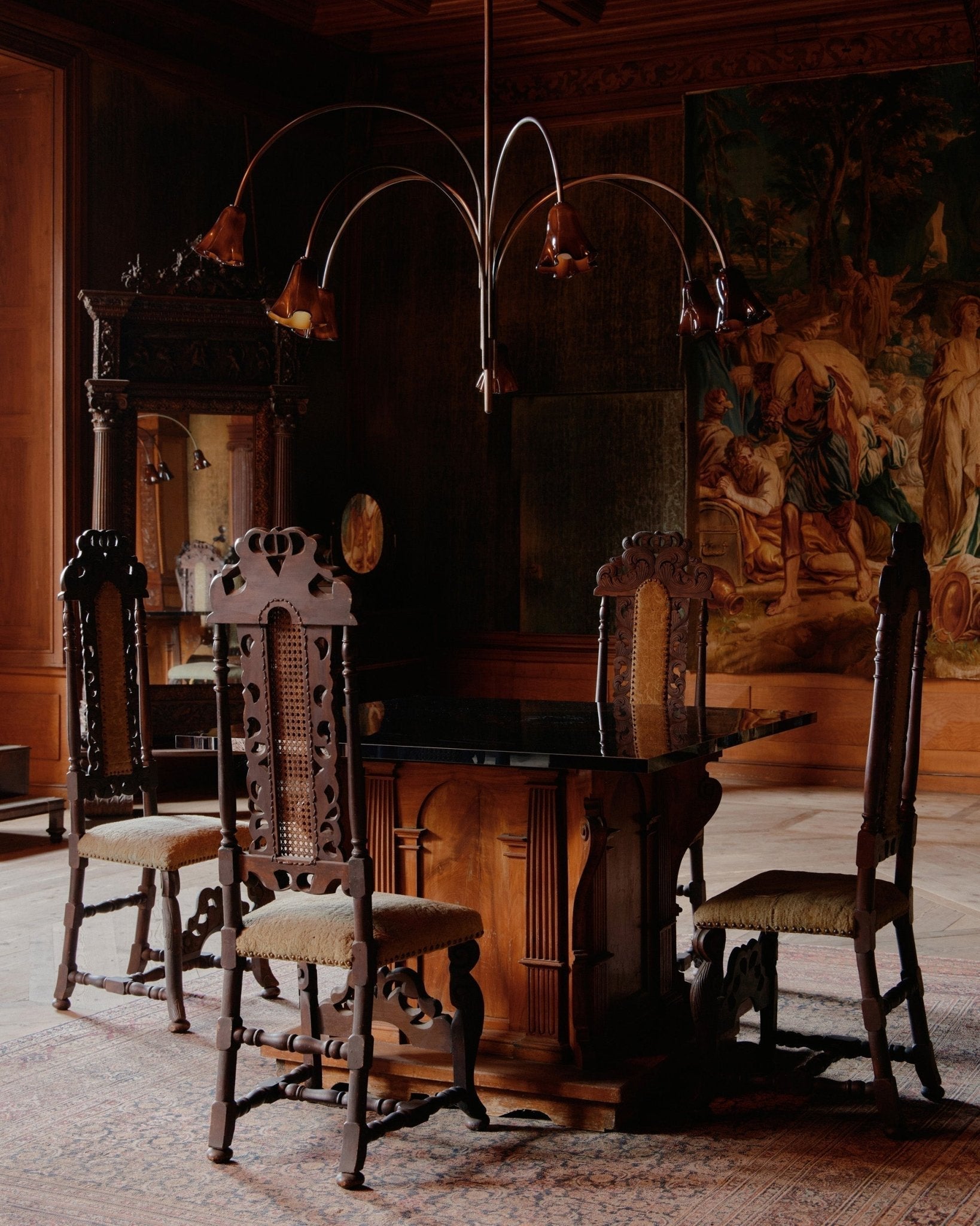 Aurora Chandelier Blossom Petal Glass Arms - Letslighting