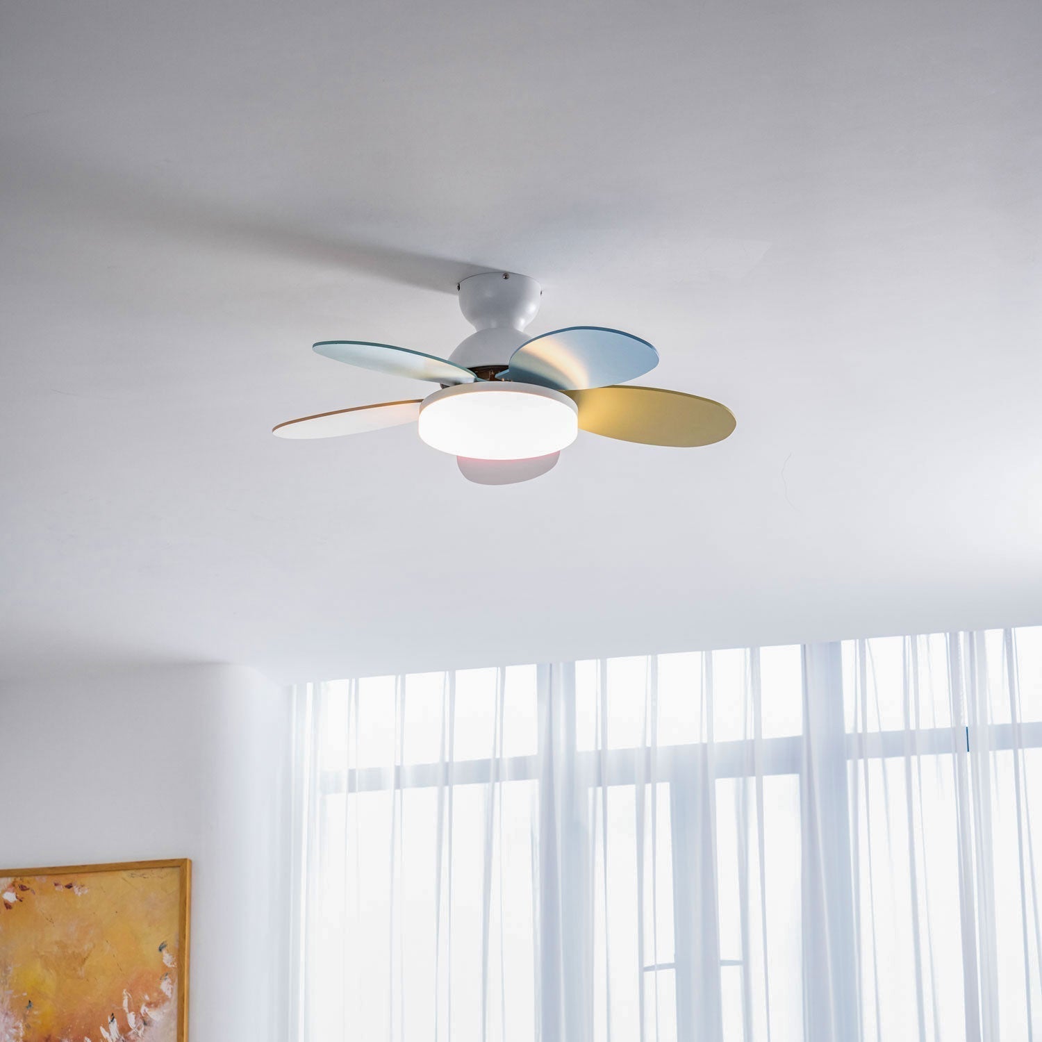 Liora Colorful Glass Kids Ceiling Fan Light - Letslighting