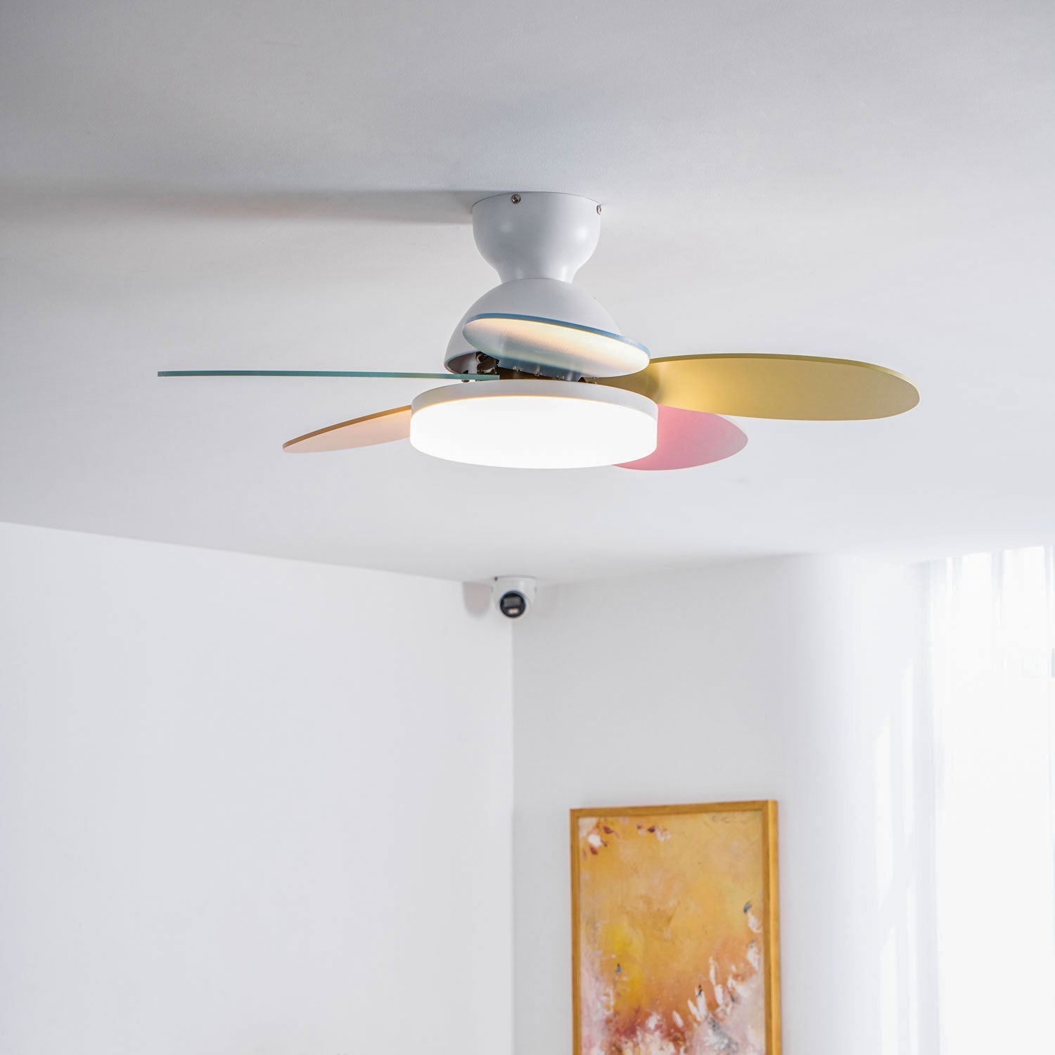 Liora Colorful Glass Kids Ceiling Fan Light - Letslighting