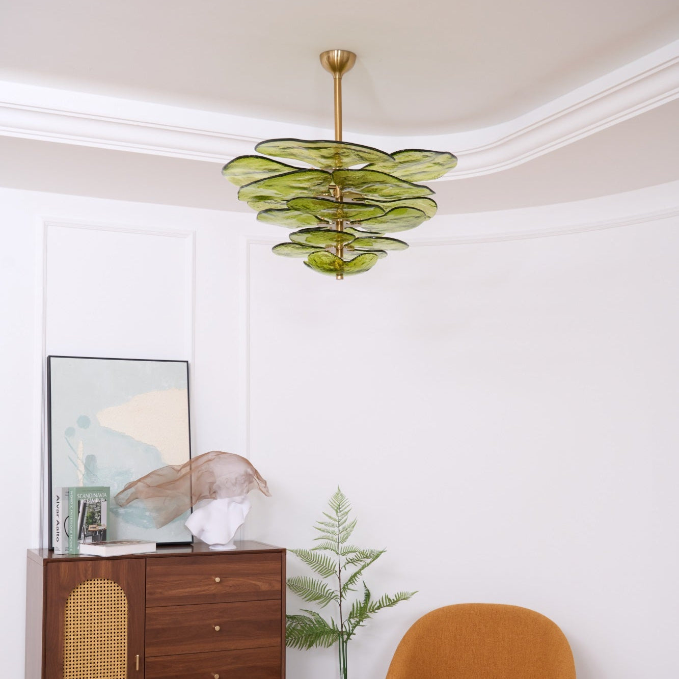 Aurora Chandelier Gold Murano Glass Petal Luxury - Letslighting