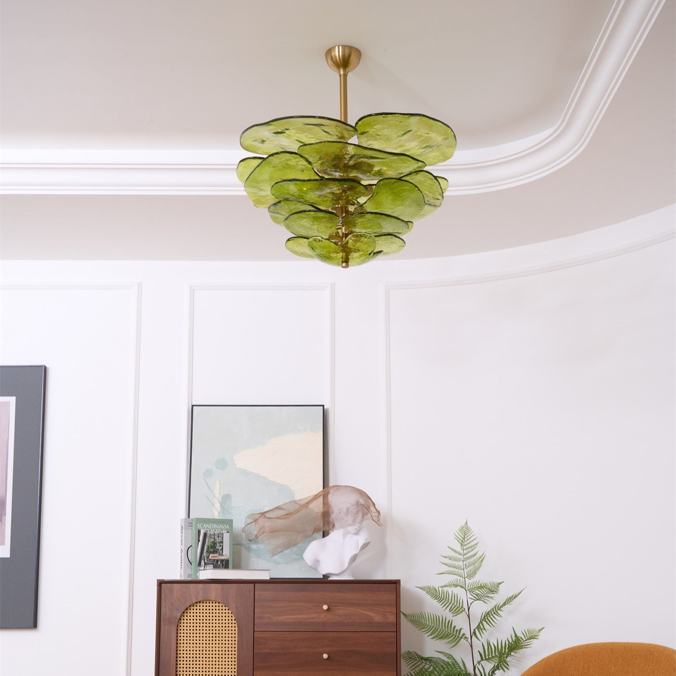 Aurora Chandelier Gold Murano Glass Petal Luxury - Letslighting