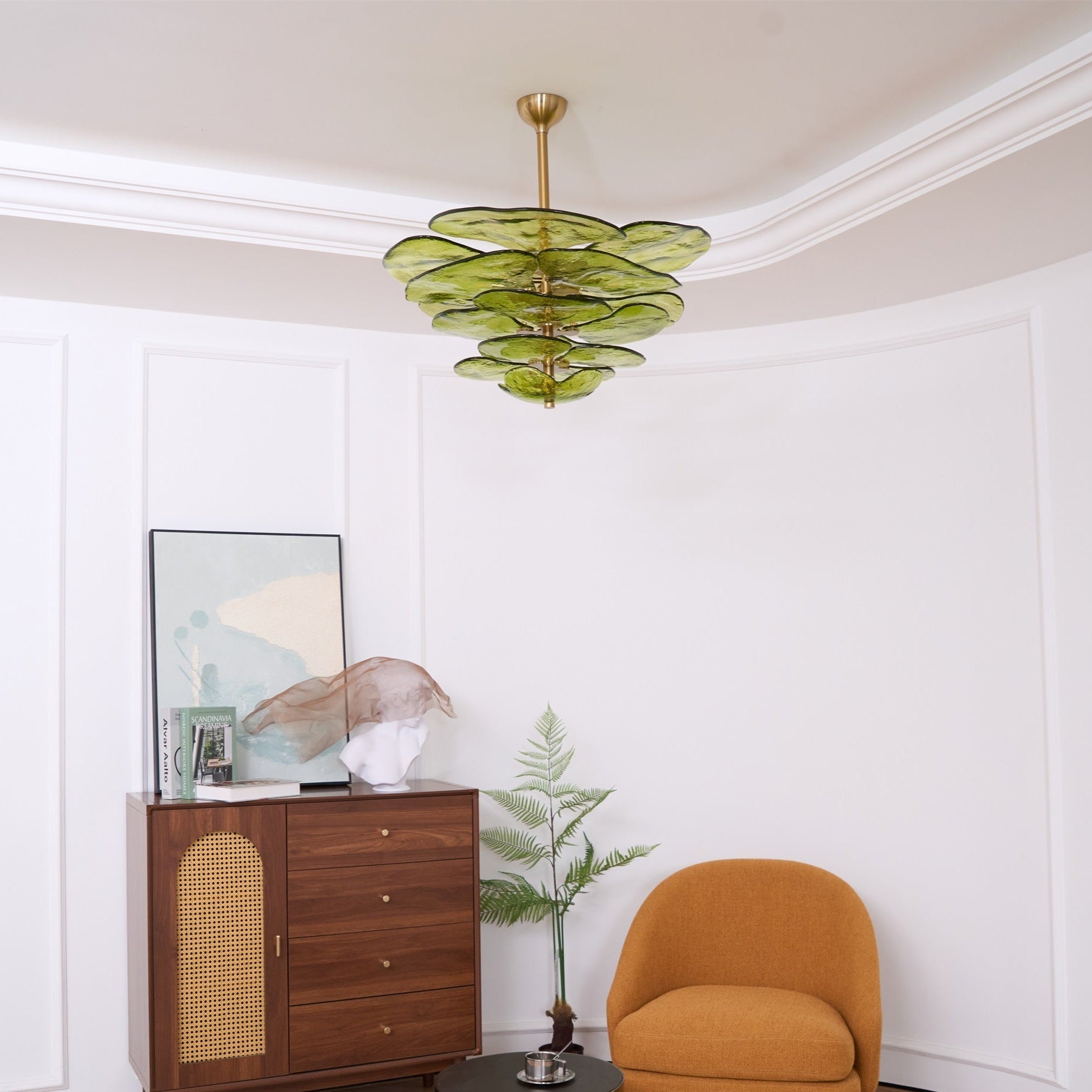 Aurora Chandelier Gold Murano Glass Petal Luxury - Letslighting