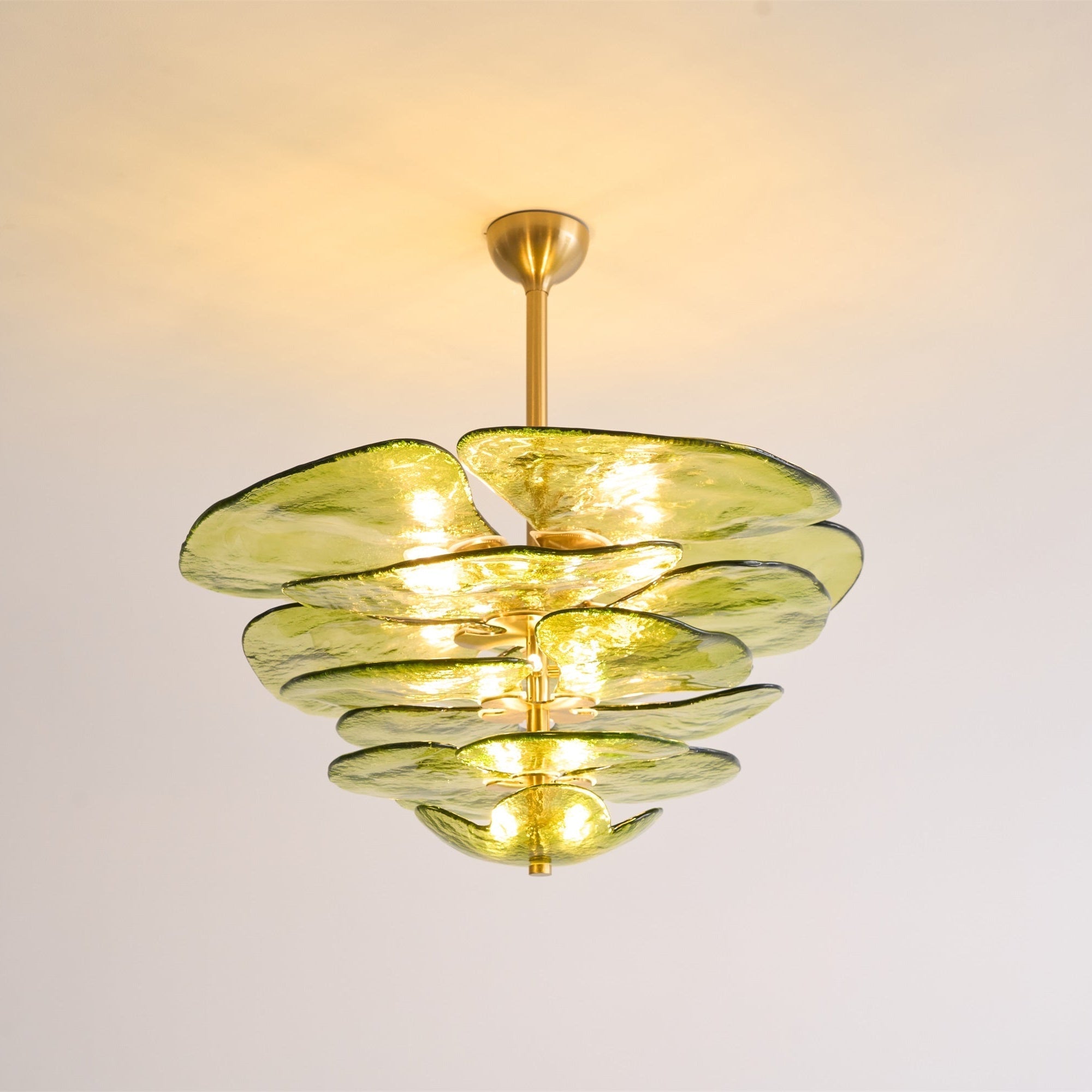 Aurora Chandelier Gold Murano Glass Petal Luxury - Letslighting
