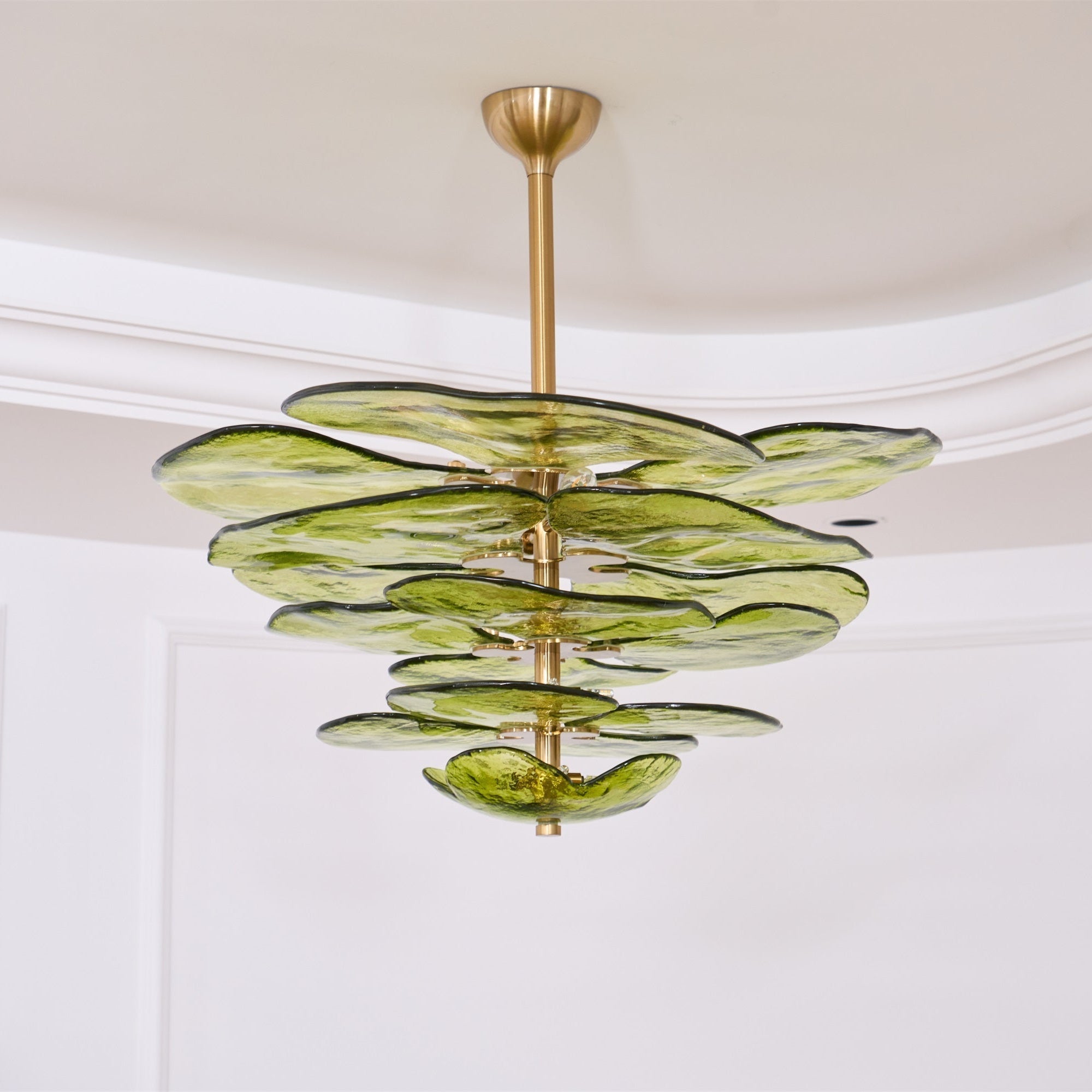 Aurora Chandelier Gold Murano Glass Petal Luxury - Letslighting