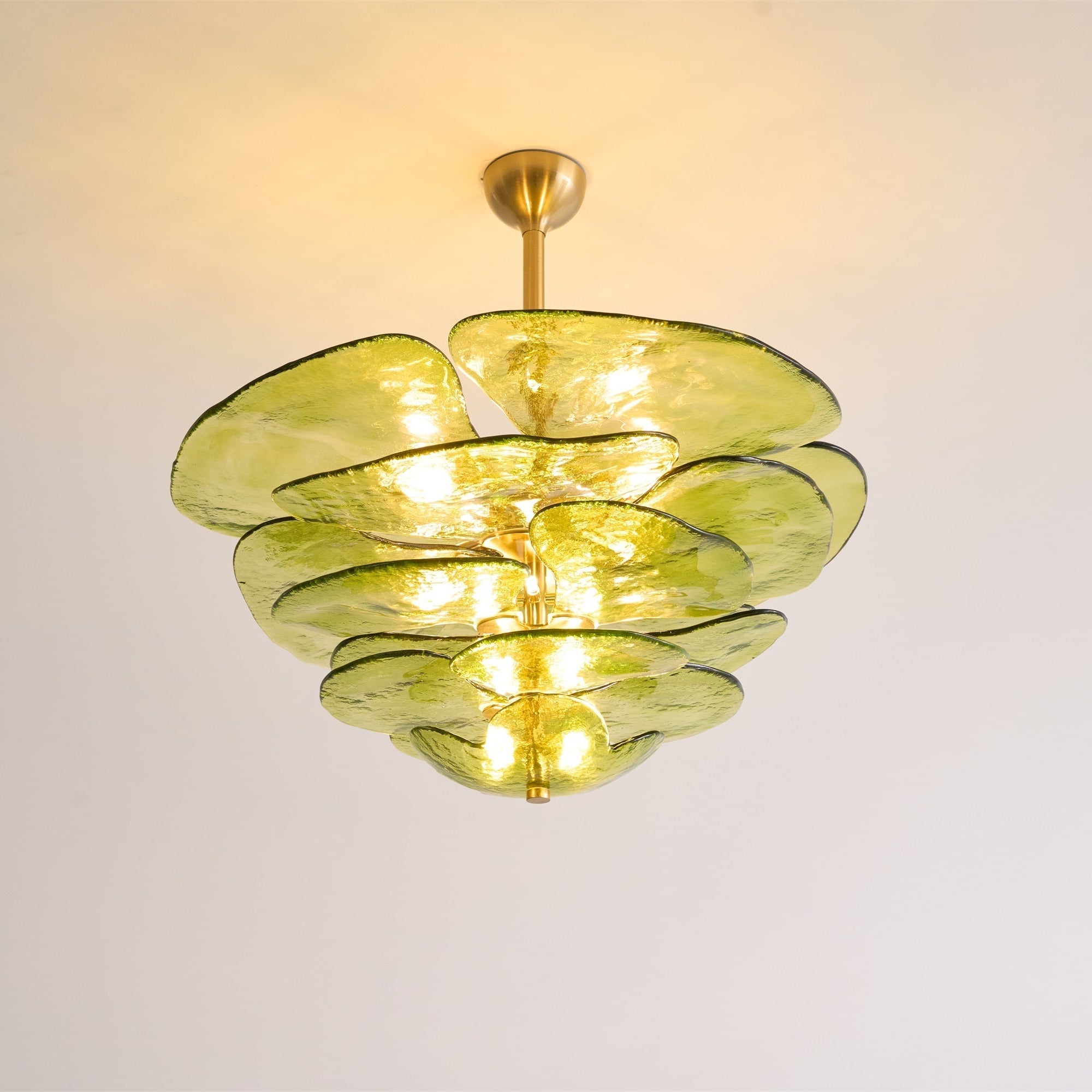 Aurora Chandelier Gold Murano Glass Petal Luxury - Letslighting