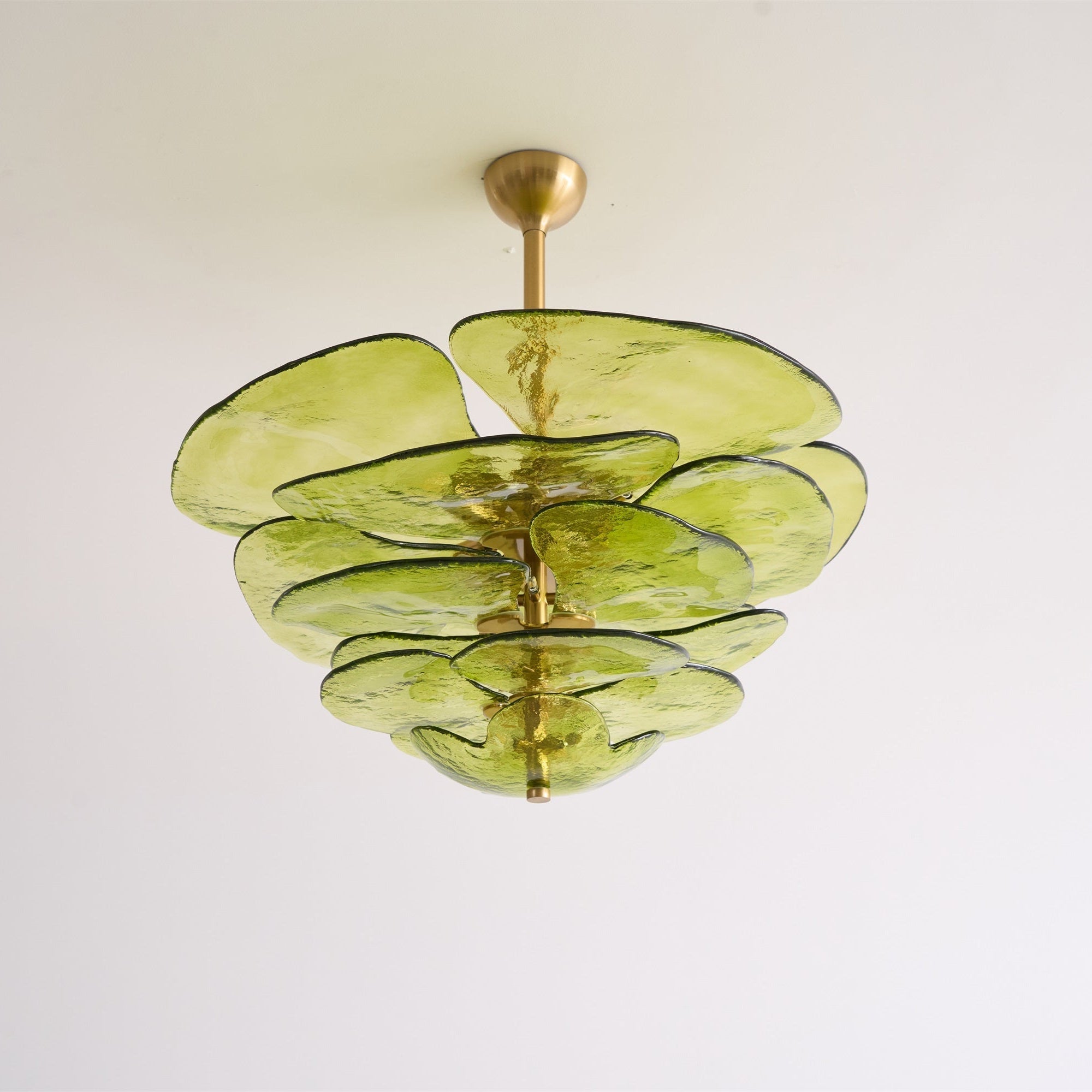 Aurora Chandelier Gold Murano Glass Petal Luxury - Letslighting