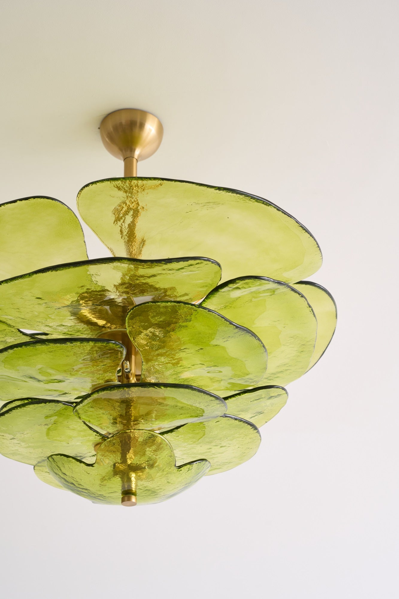 Aurora Chandelier Gold Murano Glass Petal Luxury - Letslighting